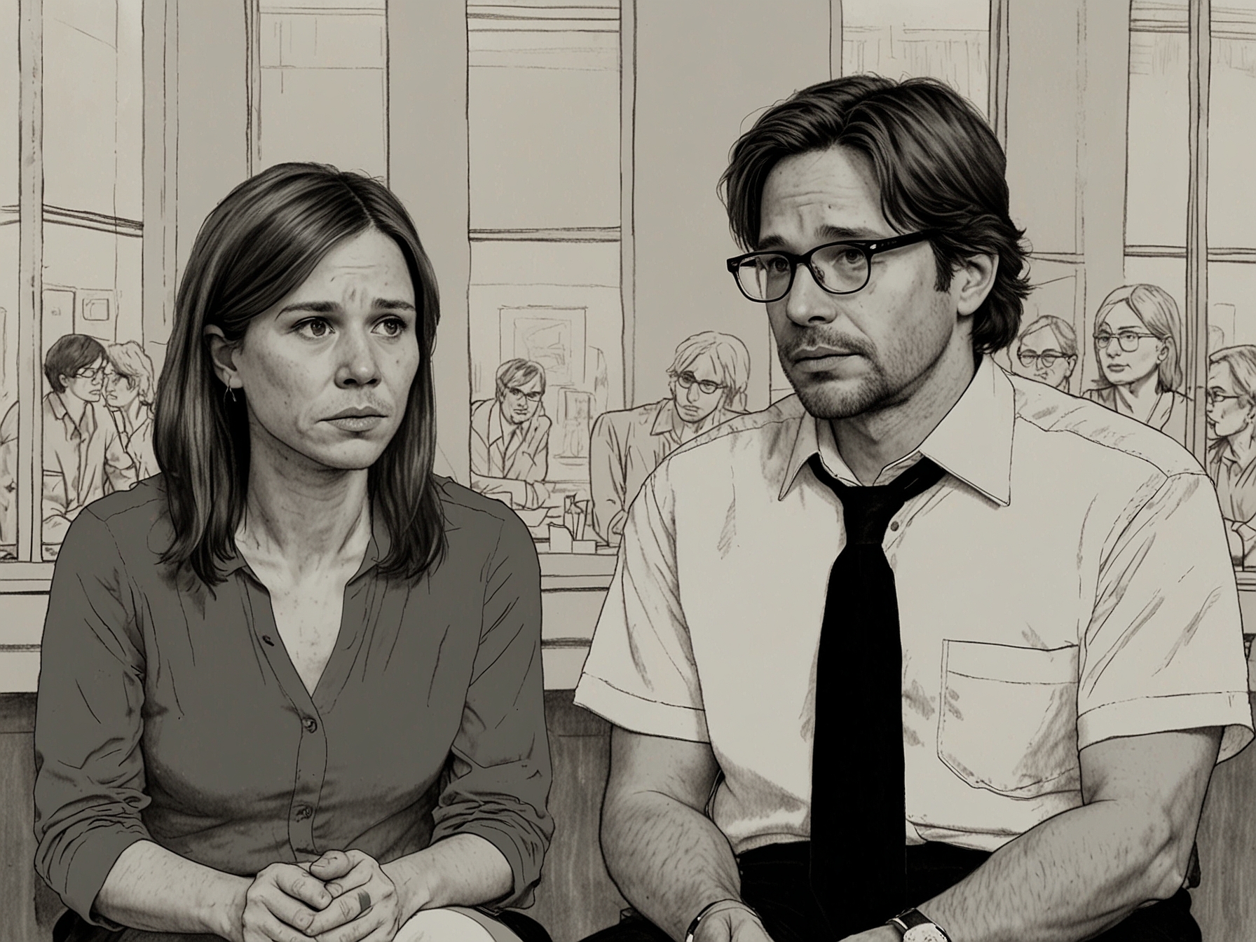 An emotionally charged moment from 'The Vow' captures the expressions of ex-NXIVM members recounting their experiences, emphasizing the psychological control exerted by leader Keith Raniere.