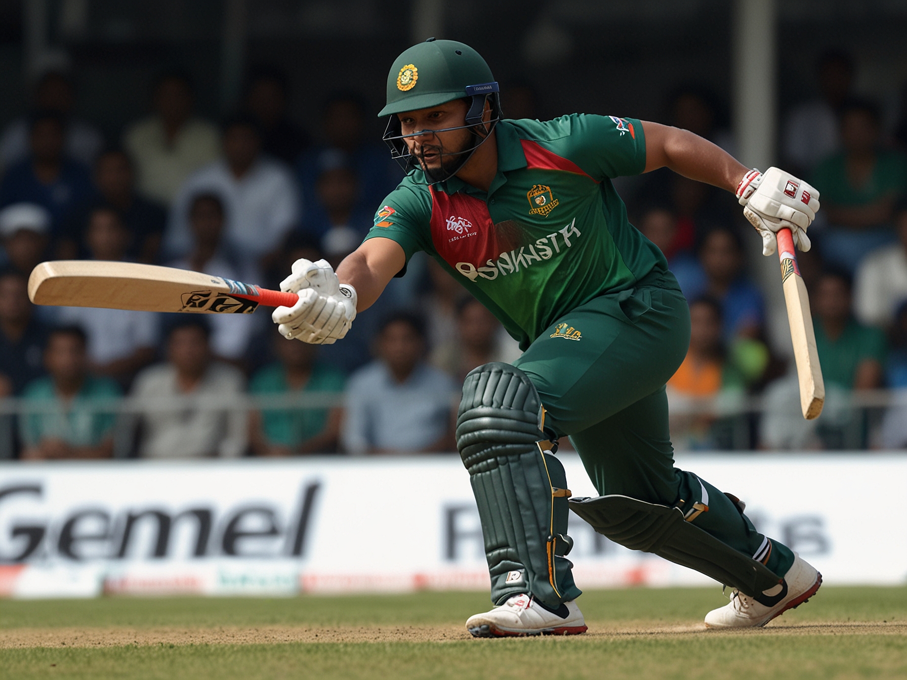 Bangladesh’s star player Shakib Al Hasan delivers a crucial spin ball during the T20 World Cup 2024 match against India, as his team fights to keep their semi-final hopes alive.