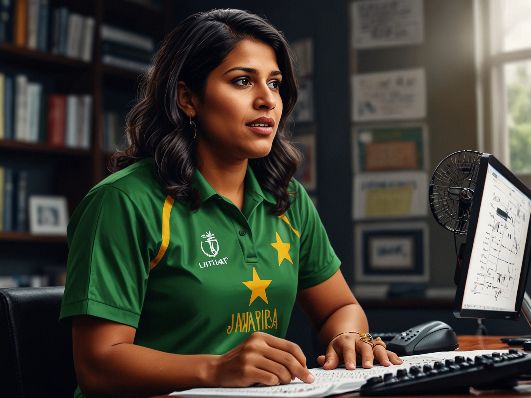 Lisa Sthalekar speaking as a commentator during a live cricket match, expressing her views on Pakistan's senior players and their impact on the team's T20 World Cup performance.