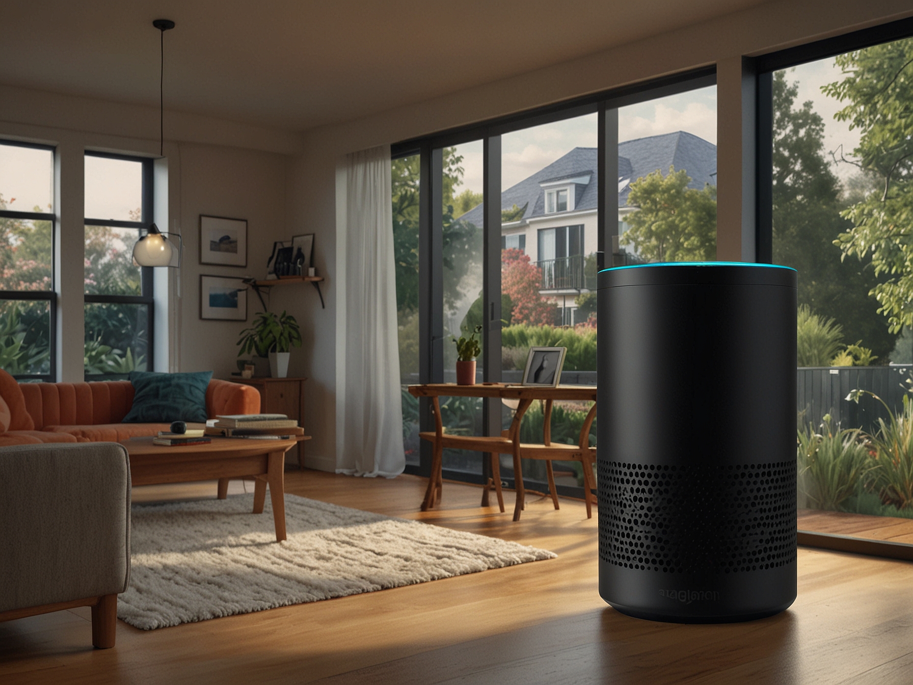Visual representation of advanced Alexa features, including enhanced natural language processing and improved home automation, as part of a new subscription model.