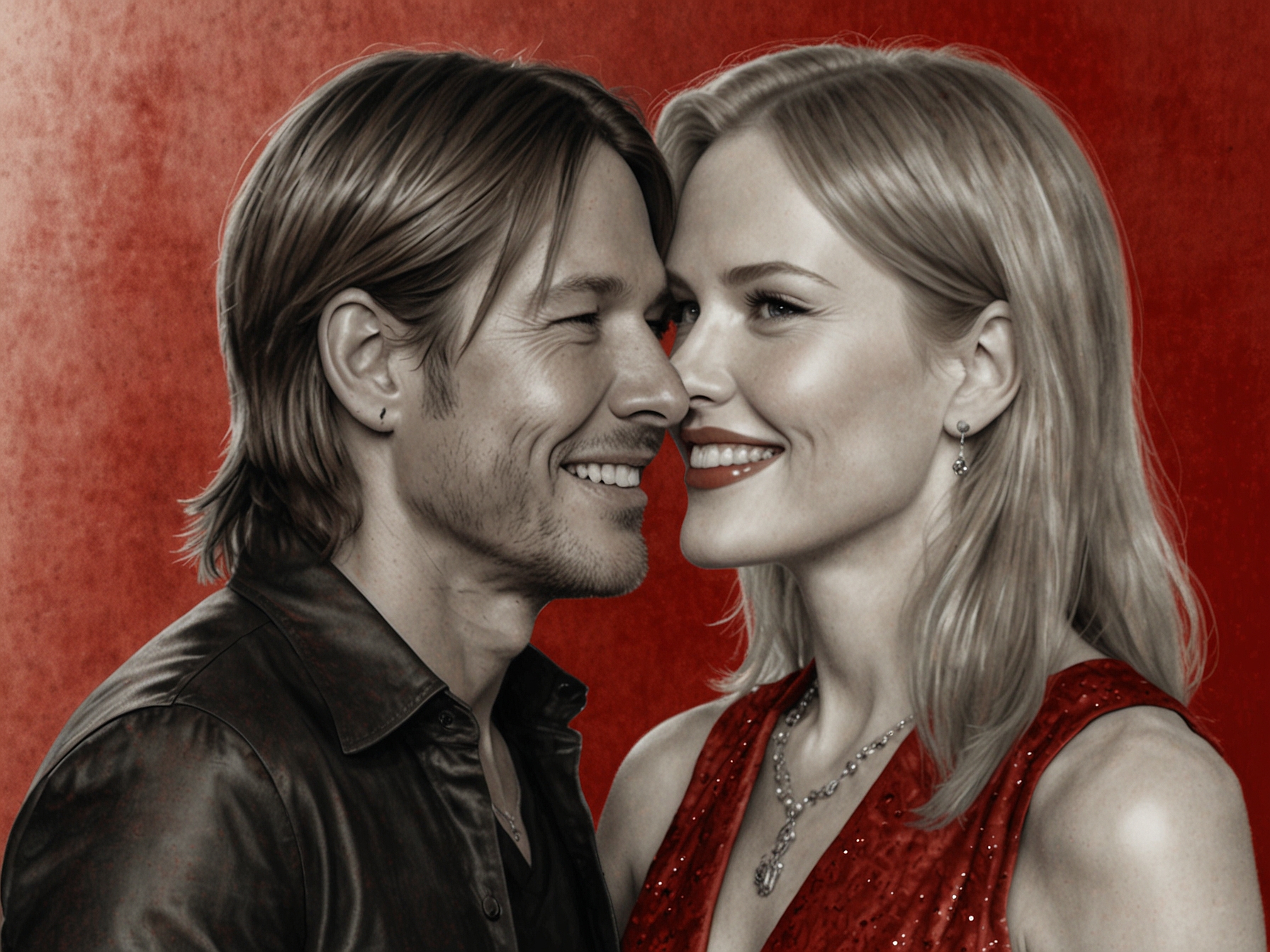 Keith Urban and Nicole Kidman smiling at a red carpet event, showcasing their unwavering support and love for each other despite past challenges and Keith's struggles with addiction.