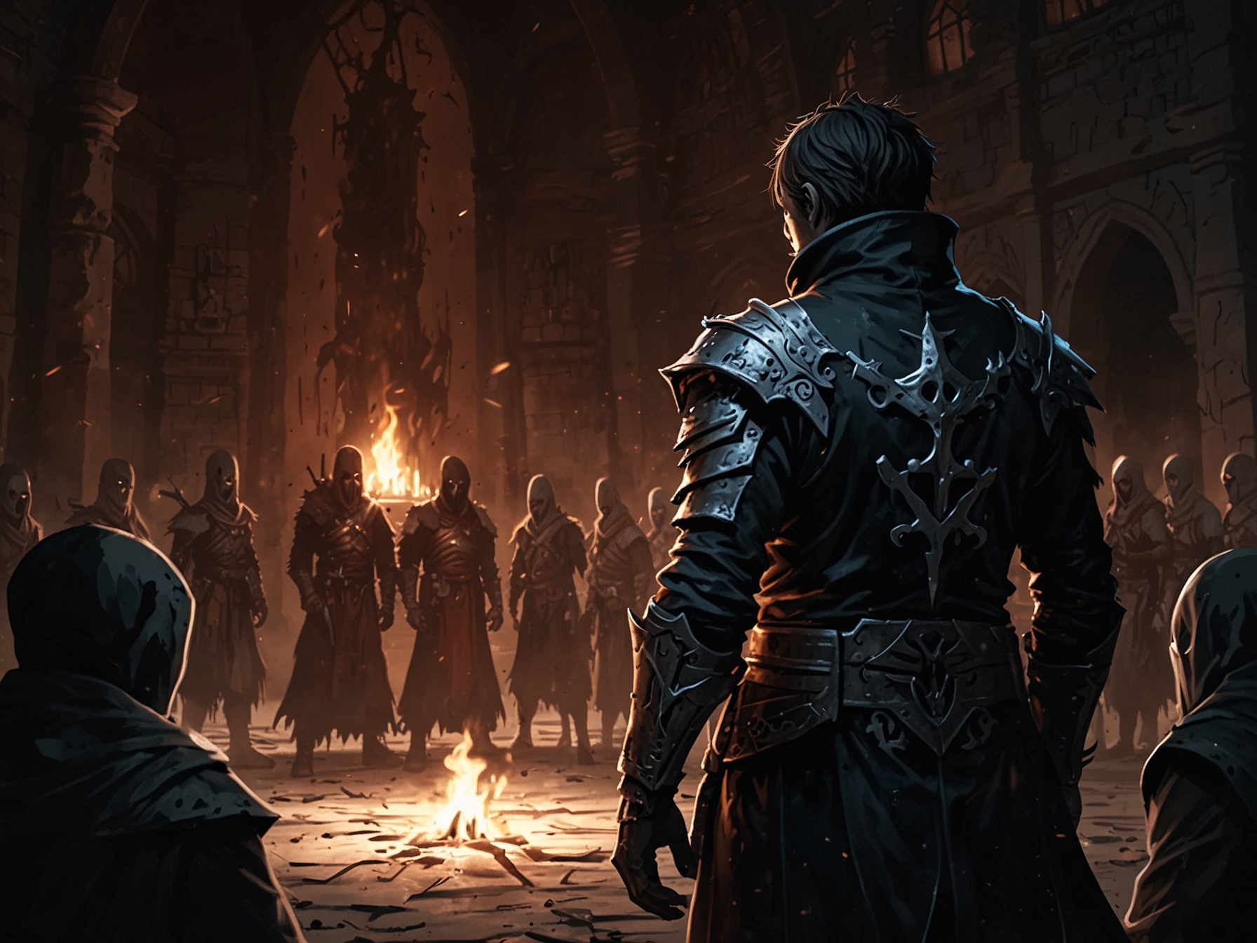 A scene from Reborn Ranker Chronicles depicting the protagonist using dark magic to resurrect an army of the dead as part of his quest for revenge against his former allies.