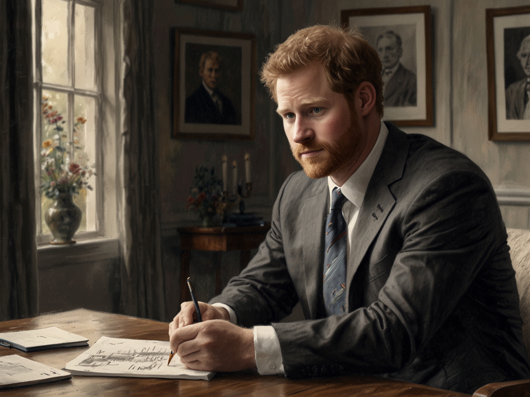Prince Harry, in a candid moment, reaches out to his father, King Charles, offering a heartfelt gesture of reconciliation amidst the latter's health challenges.