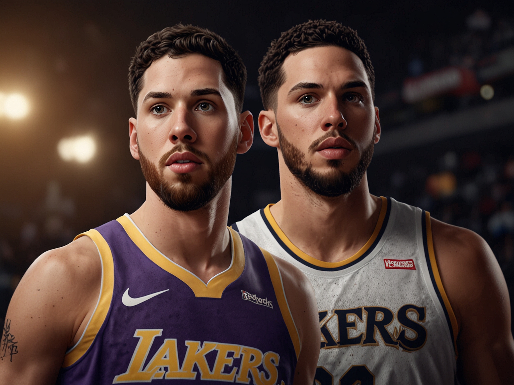A potential illustration could include Anthony Davis and JJ Redick in animated Lakers outfits, highlighting the uncertainty of their future collaboration and the high stakes involved.