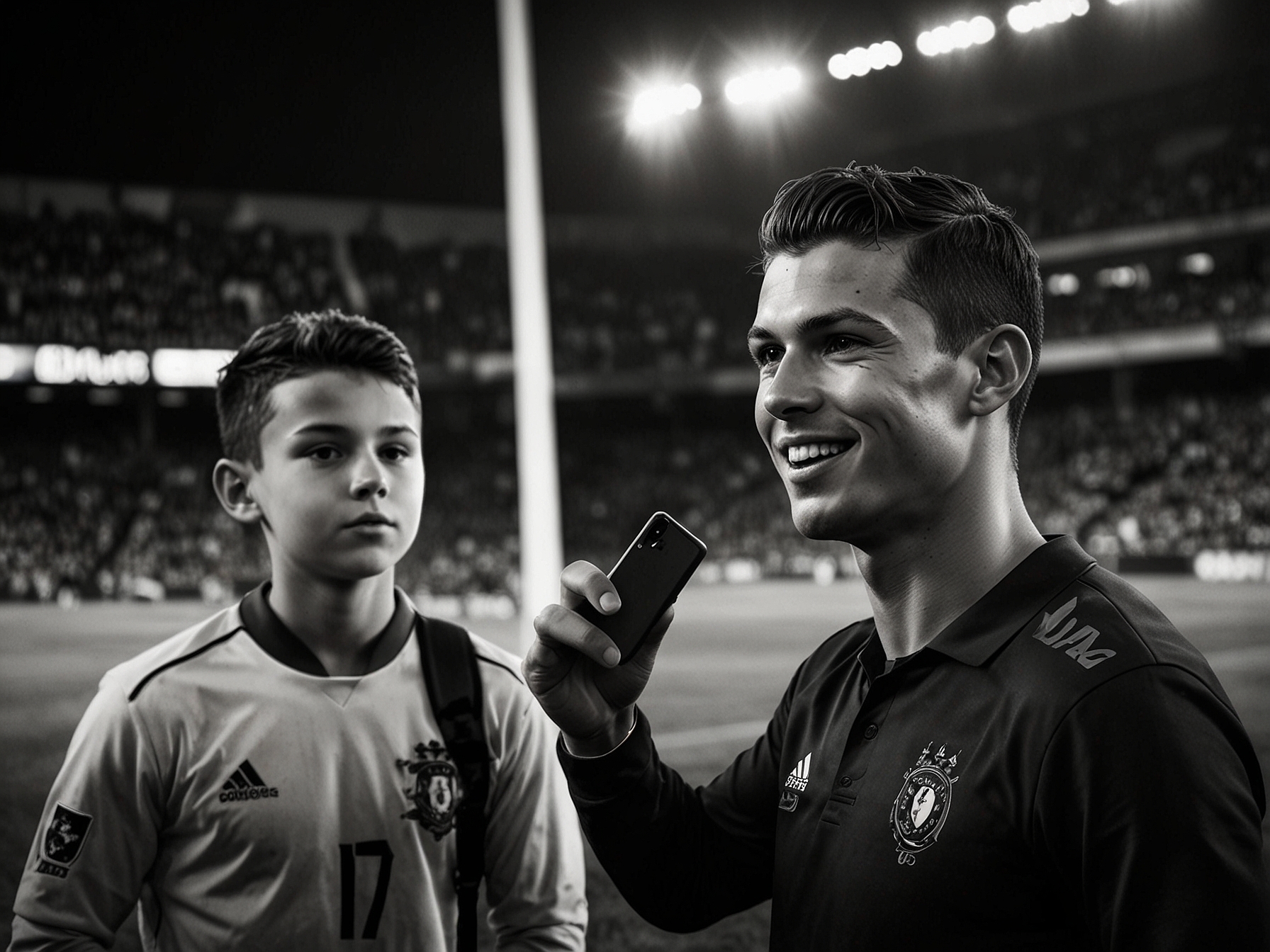 Cristiano Ronaldo takes a selfie with a young pitch invader during a Portugal match, capturing a touching moment that spread quickly on social media.