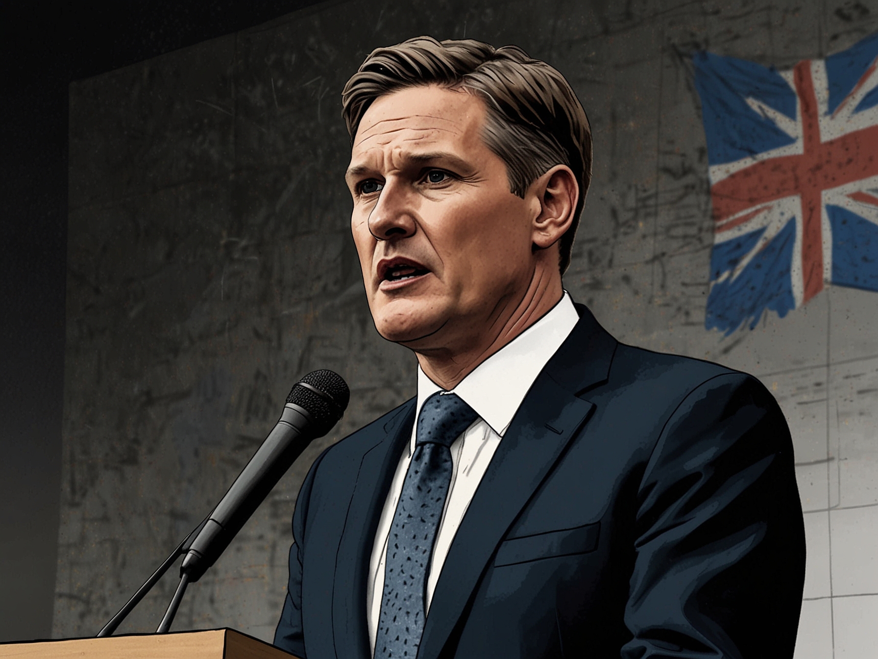 An image of Keir Starmer delivering his speech, emphasizing the UK’s focus on post-Brexit recovery and collaboration with European neighbors without rejoining the EU.