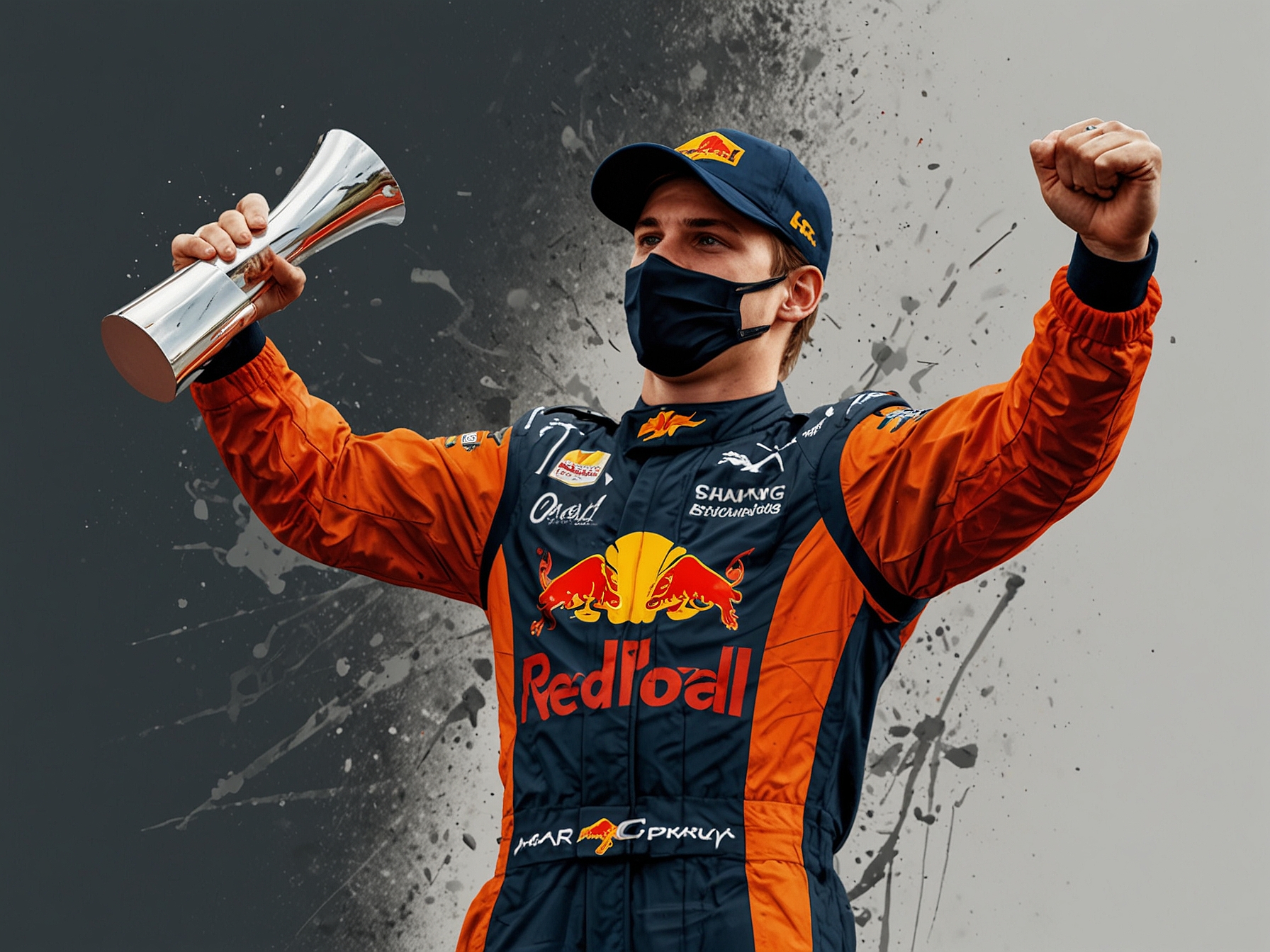 Max Verstappen stands triumphantly with his third World Championship trophy, reflecting the dedication and skill that have defined his illustrious career in Formula 1.
