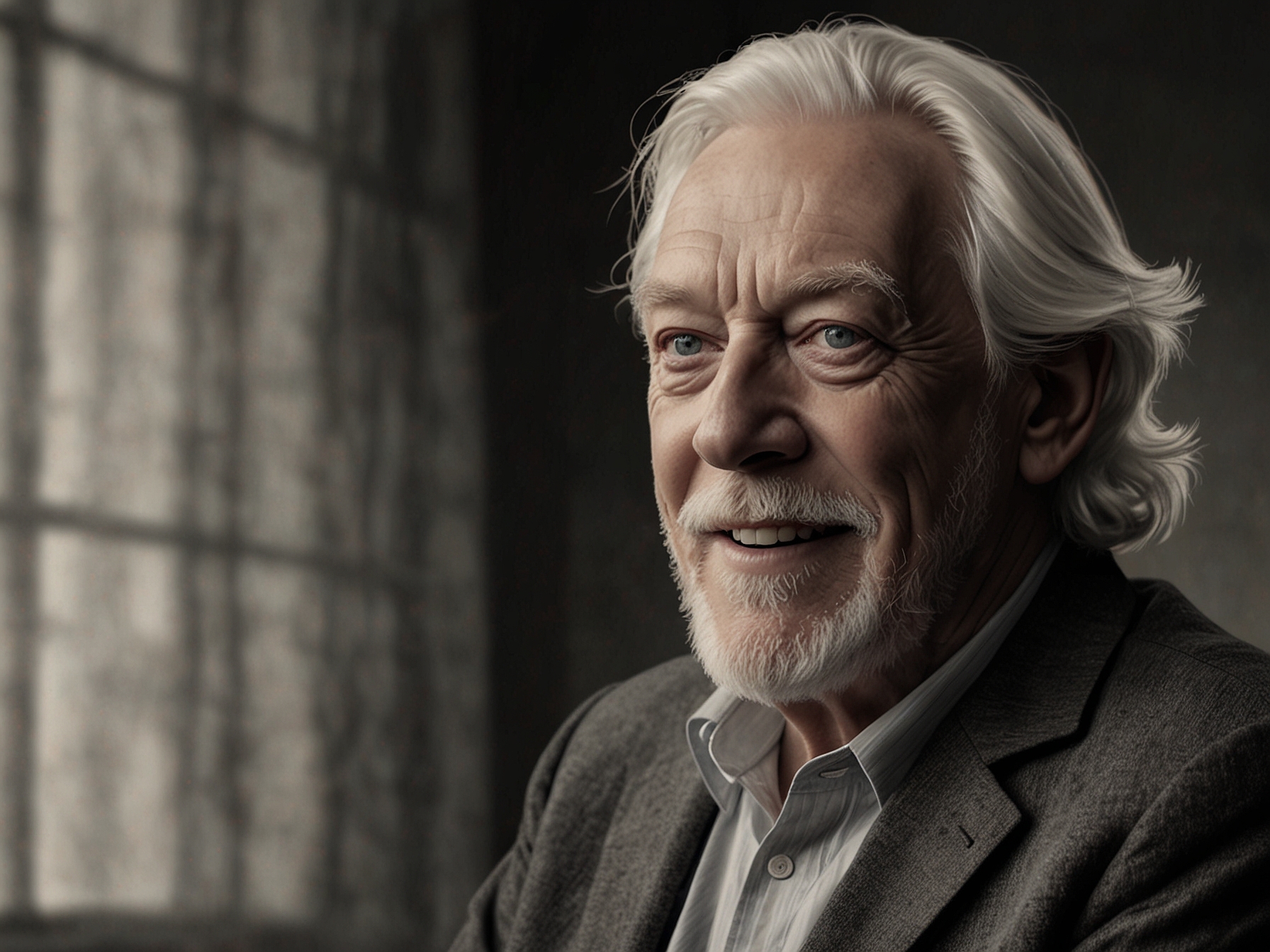 Donald Sutherland smiling and conversing during his final public appearance in March 2021, illustrating his resilient spirit and positive outlook on life despite facing illness.