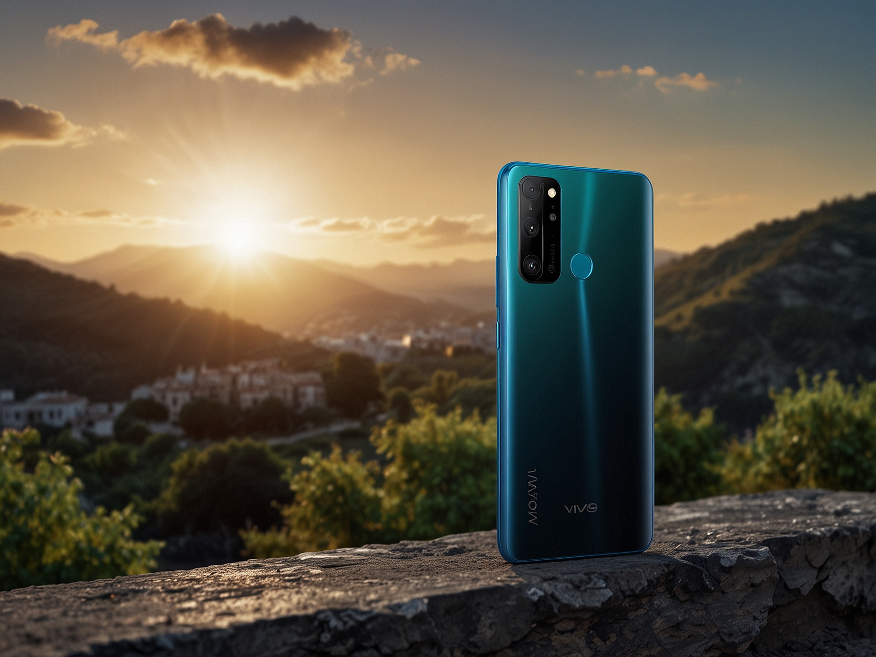 The rear view of the vivo T3 Lite 5G highlighting its dual camera setup, promising versatile photography options, and a top-mounted speaker for enhanced audio performance.