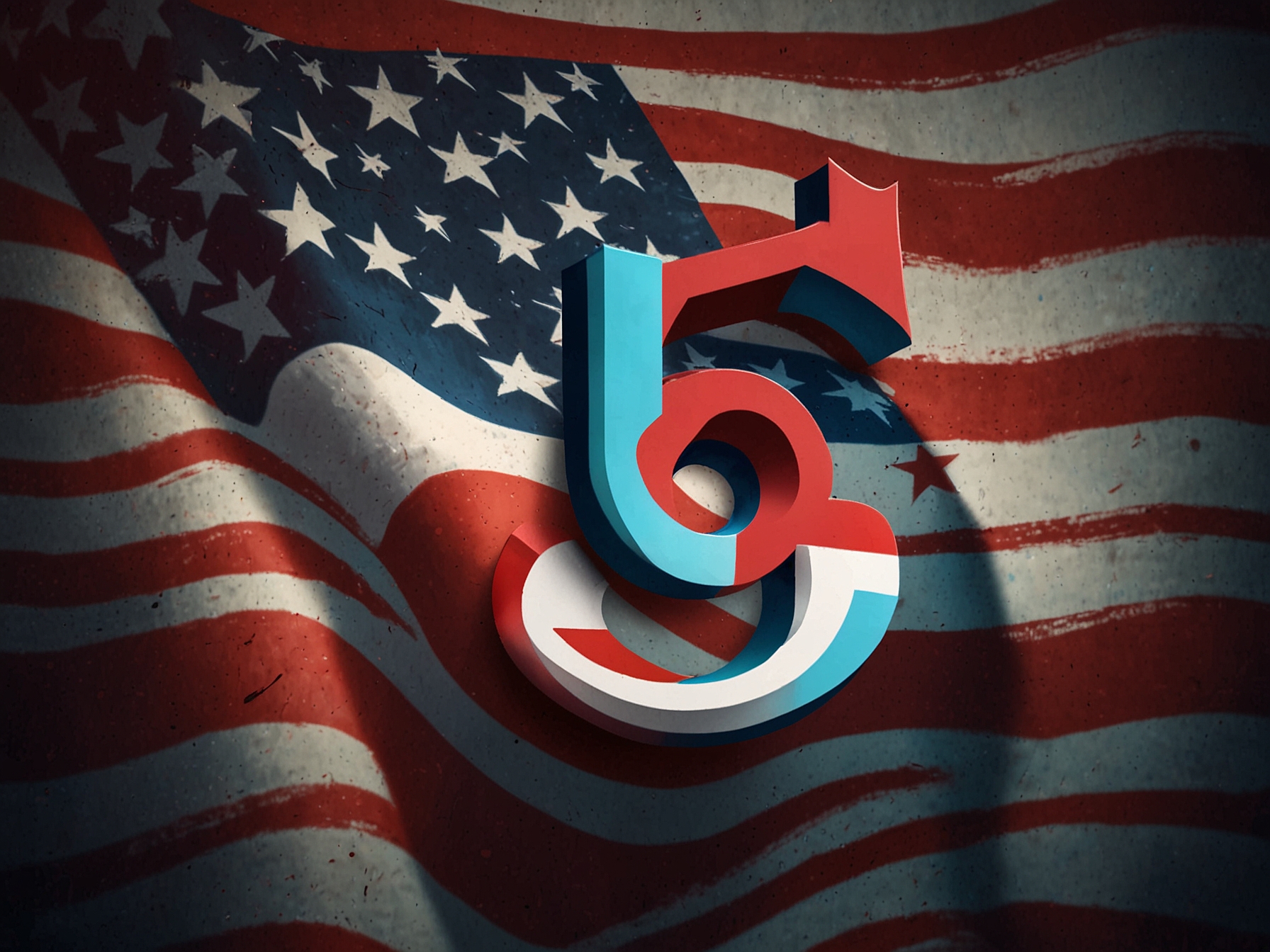 Depiction of the TikTok logo with an American flag backdrop, emphasizing the app's massive U.S. user base and the potential impact of an imminent nationwide ban.