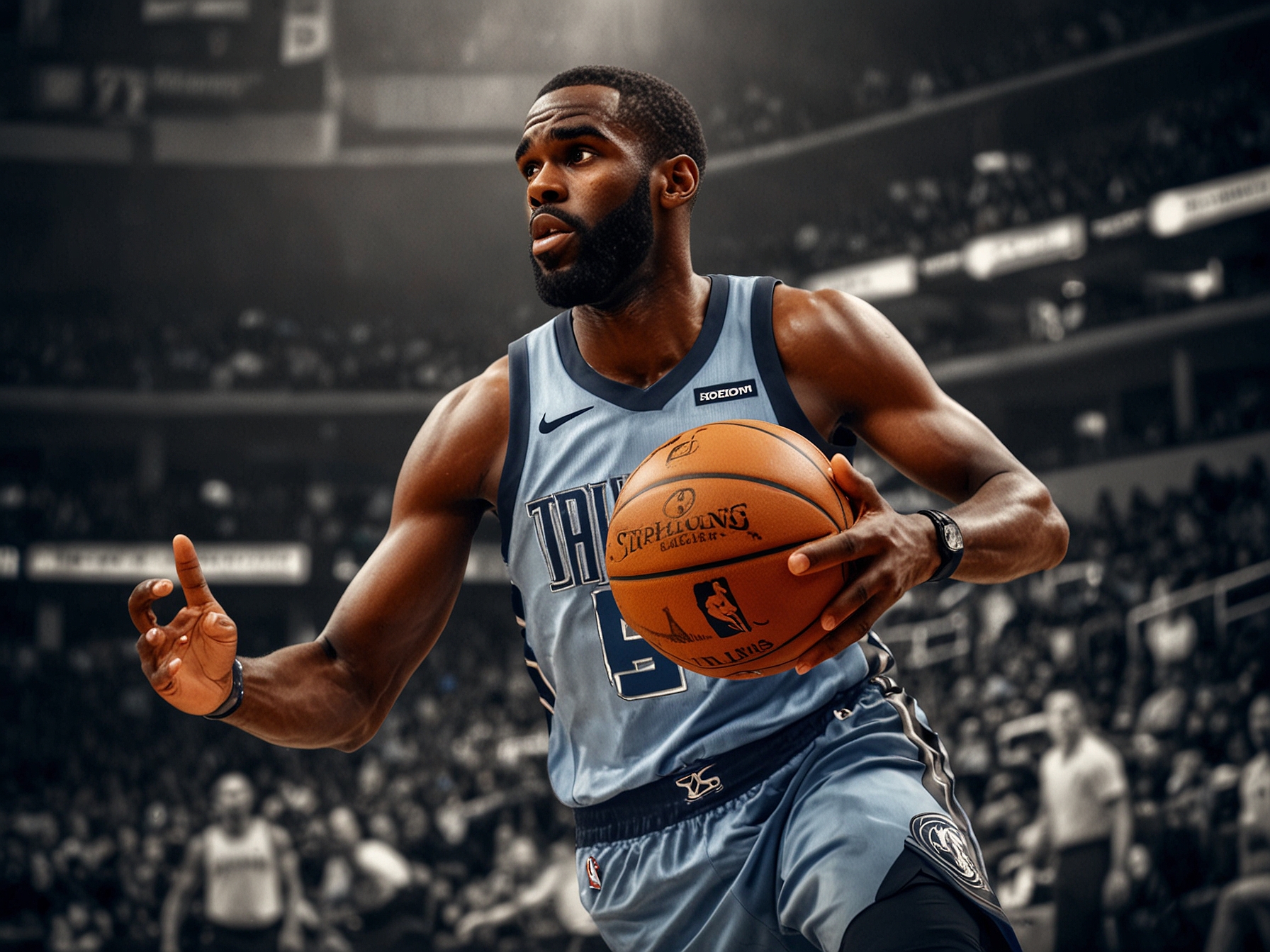Tim Hardaway Jr. in action during an NBA game, showcasing his scoring abilities and crucial support for the Dallas Mavericks, emphasizing his impact on the team's performance.