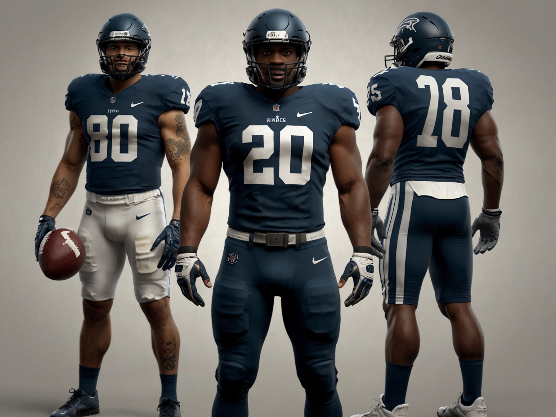 A user creating a custom football team in College Football 25 using the reintroduced Team Builder tool, showcasing uniform designs, logos, and stadium customization options.