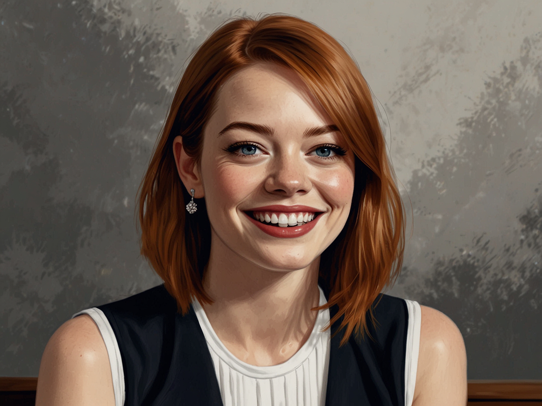 Emma Stone smiling during her TODAY interview where she discusses her dual identity, reflecting her adaptable and relatable nature.