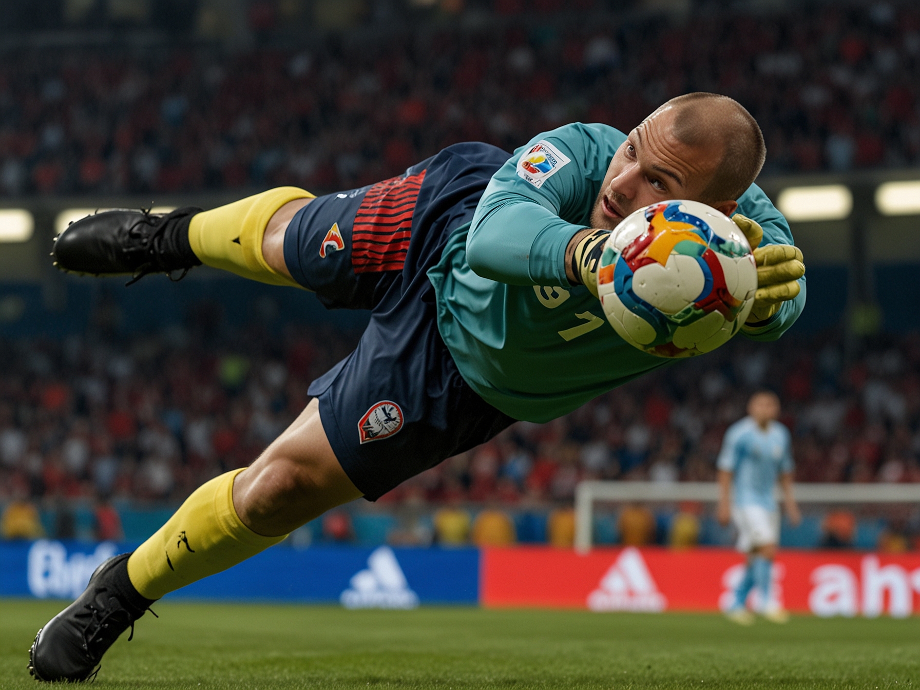 Canadian goalkeeper Milan Borjan makes a crucial save during the first half of the Copa America match against Argentina, highlighting Canada's disciplined defense and tactical prowess.