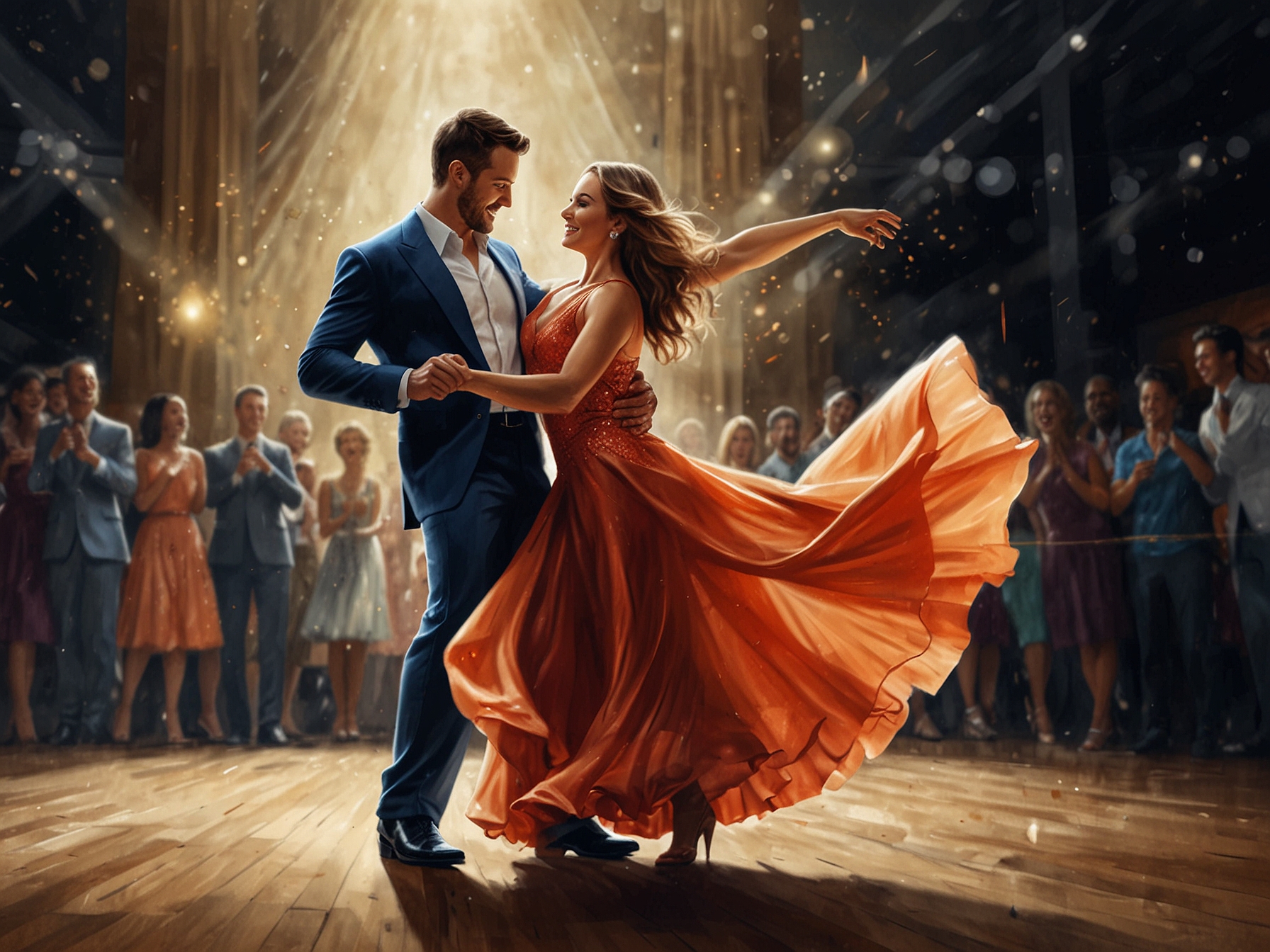 A dynamic image showcasing the contestant participating in a charity dance event, highlighting their rhythm and dance skills which fans hope will secure them a spot on DWTS.