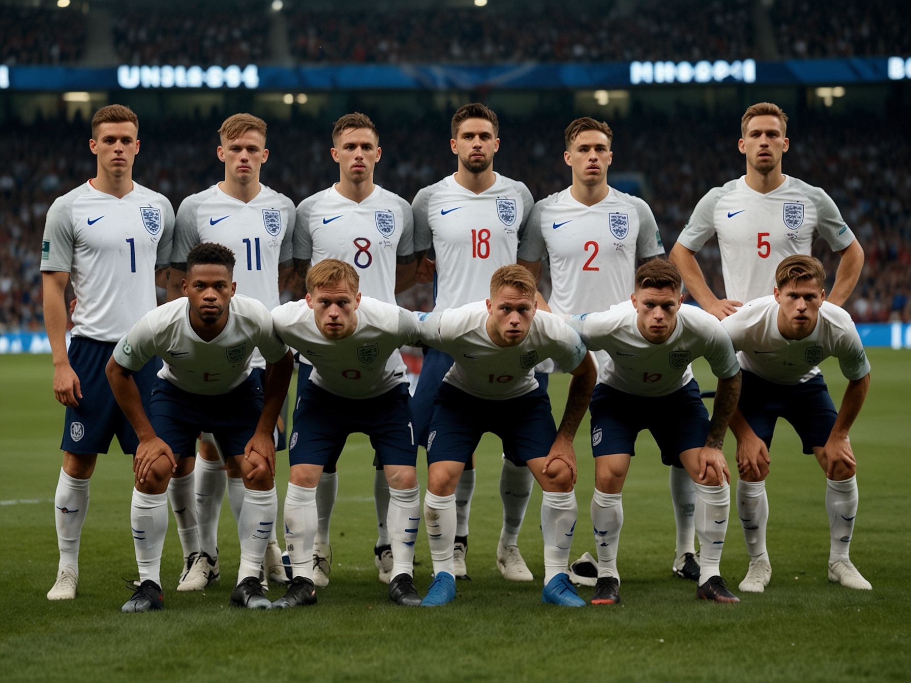 England football team displaying lack of cohesion on the field, with key players appearing disjointed during the crucial match at Euro 2024 in Gelsenkirchen, Germany.