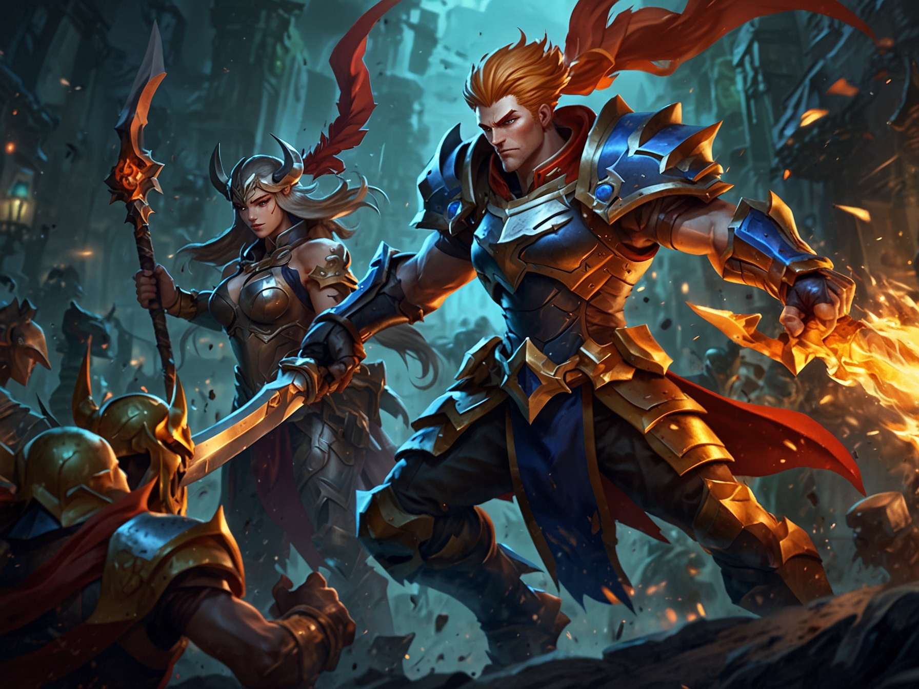 A captivating battle scene showcasing various heroes with unique abilities in the most popular mobile MOBA game, emphasizing its visually stunning and meticulously designed graphics.