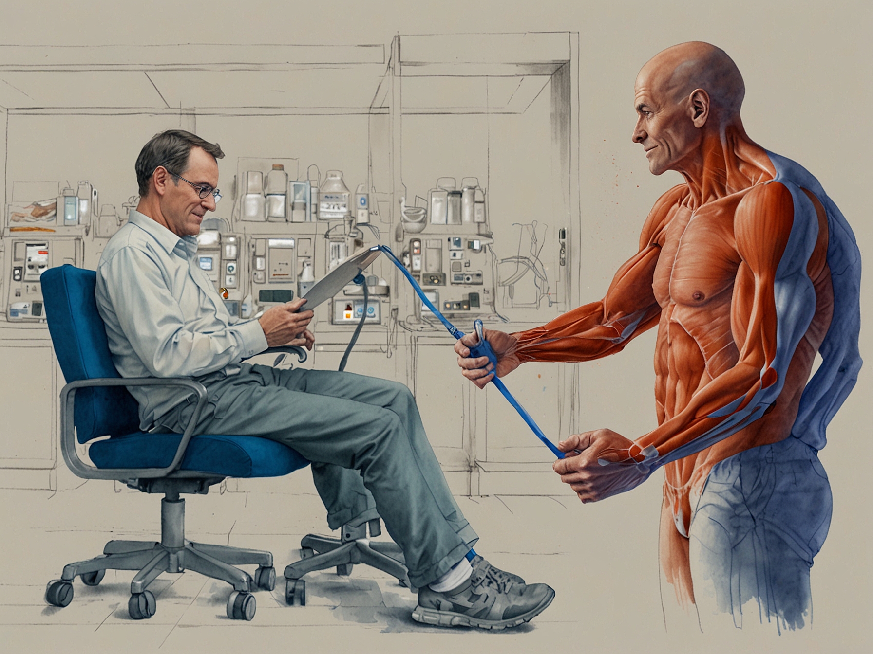 An illustration of Duchenne muscular dystrophy (DMD) exon-skipping therapy process, demonstrating how Sarepta's treatments aim to produce essential dystrophin protein for muscle function.