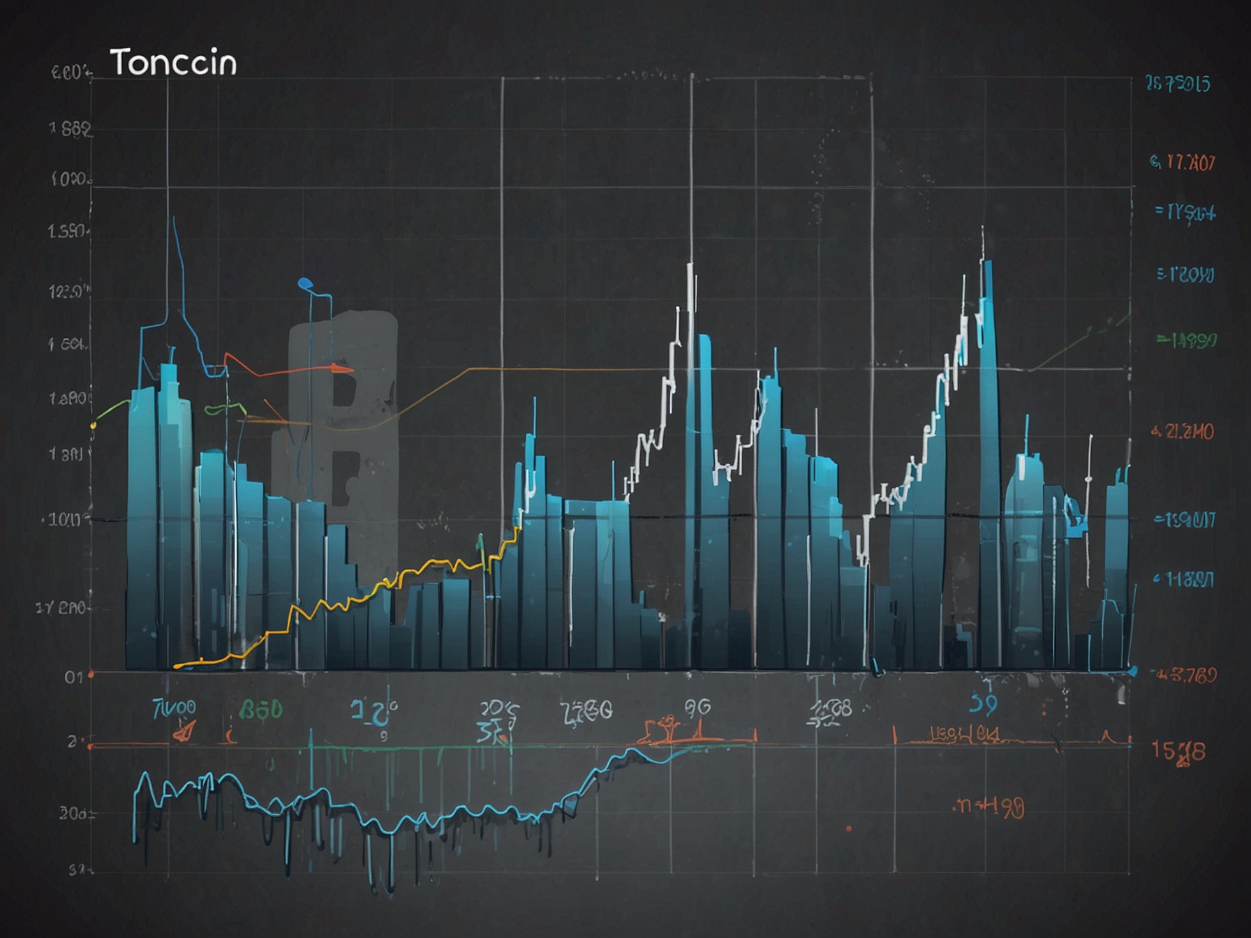 A line graph showing the recent 24-hour and one-week price decline of Toncoin, highlighting the steep drop and overall downward trend in the market.