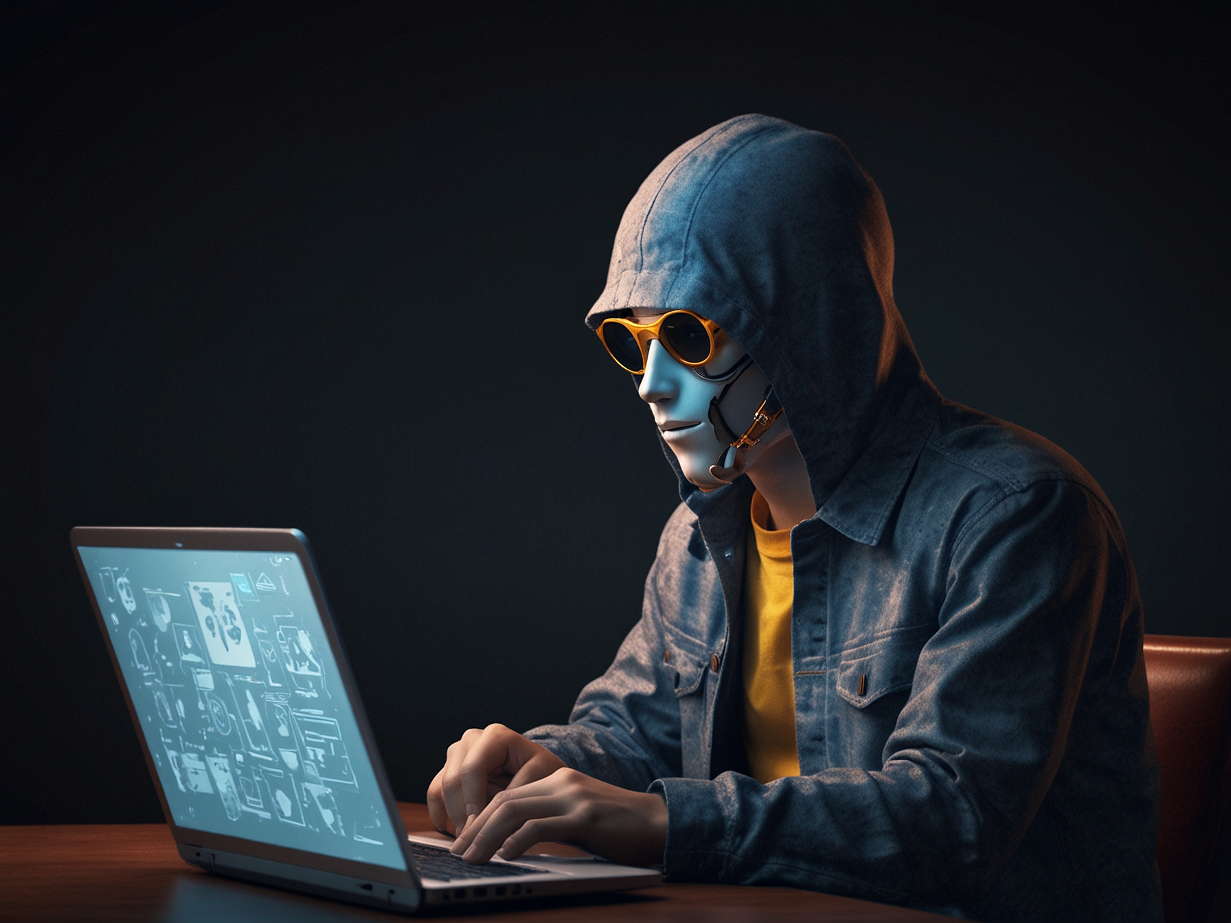An image of a Meta Quest user browsing online, highlighting the importance of caution when downloading software and verifying websites to avoid scams.