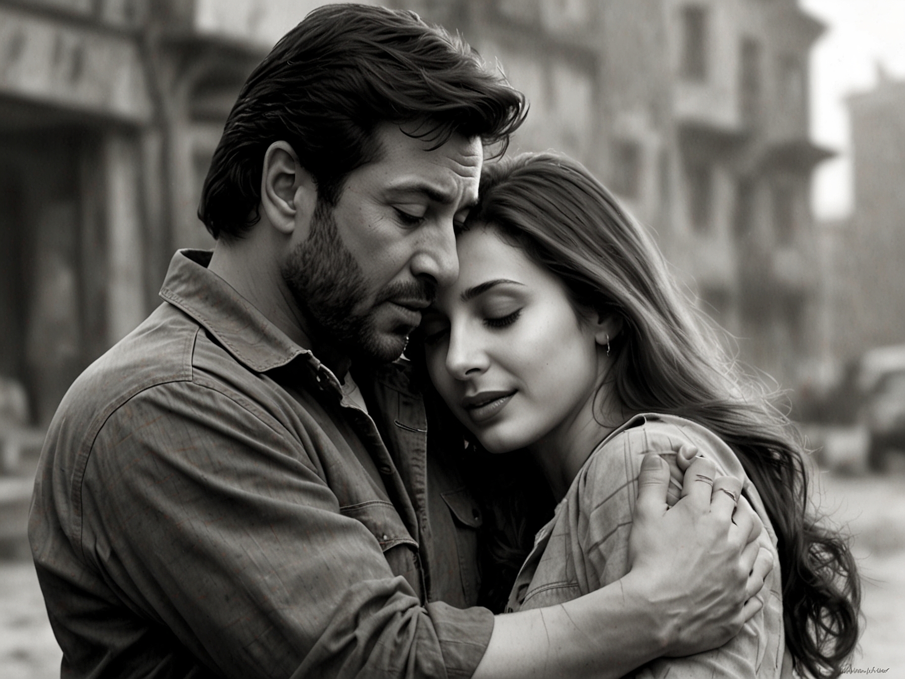 Sunny Deol and Ameesha Patel sharing an emotional scene from 'Gadar 2,' illustrating their chemistry that fans adore and emphasizing the importance of character depth in 'Gadar 3.'