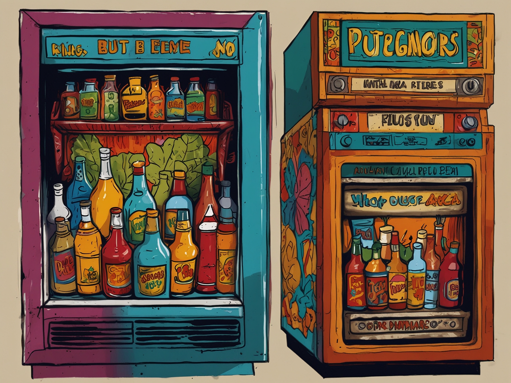 The vibrant album cover of 'Put Em in the Fridge' displays a fusion of hip hop and Latin elements, reflecting the multicultural essence and infectious rhythm of the song.