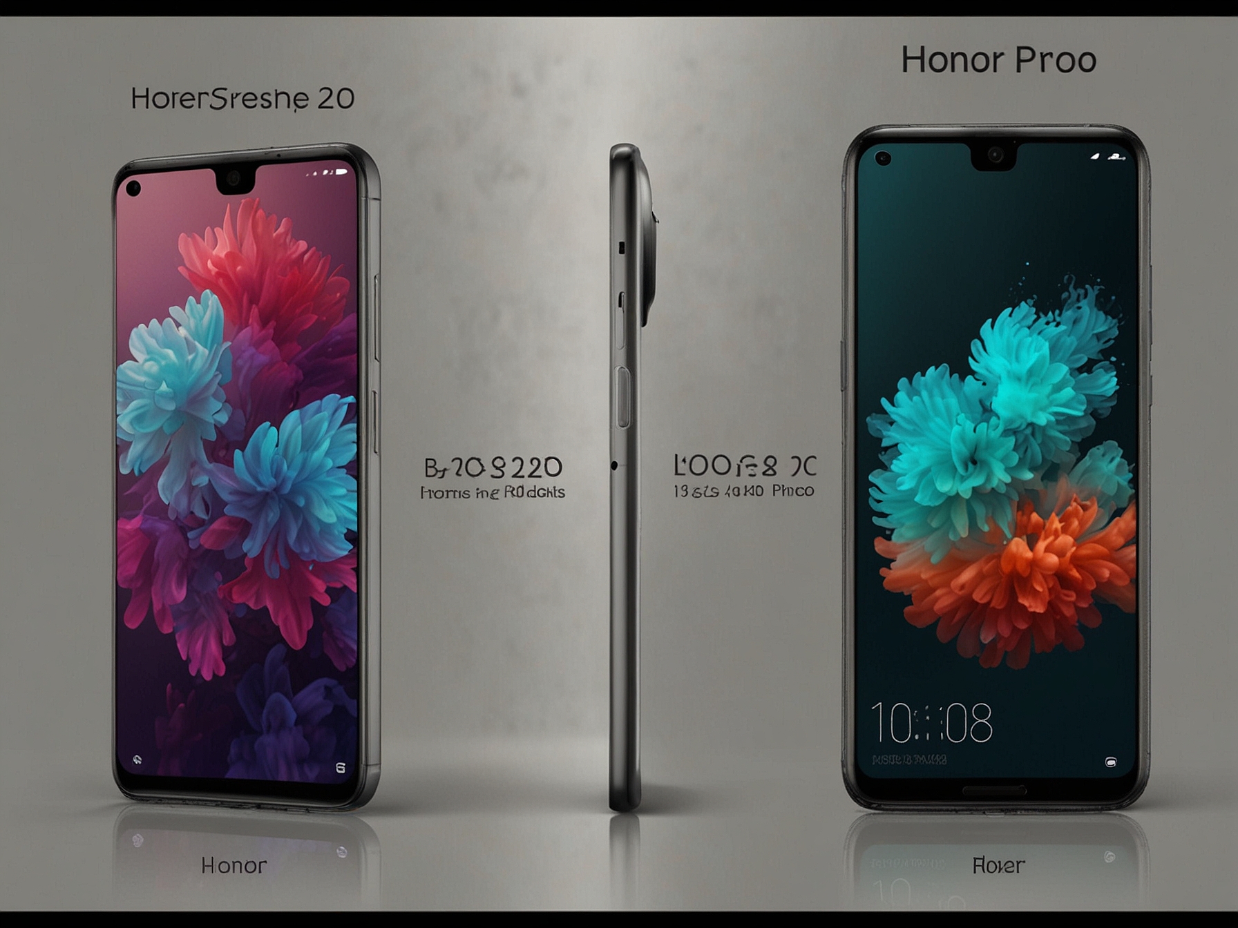 A side-by-side comparison image of the Honor 200 and Honor 200 Pro, highlighting the key features of each model, including their design, camera systems, and display quality.