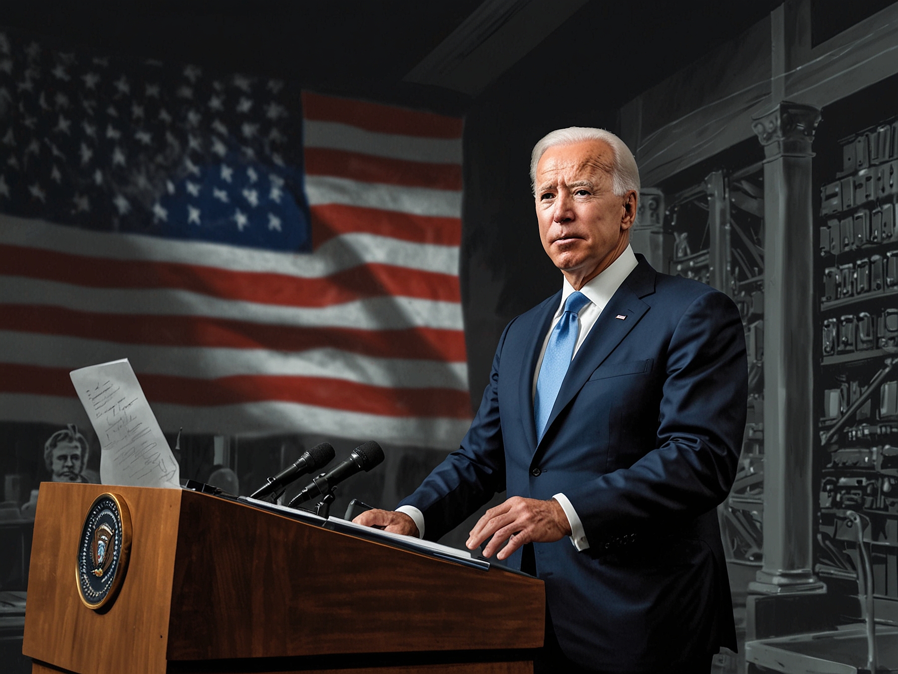 President Joe Biden officially announcing the ban on Kaspersky software, highlighting the urgent need to safeguard national cybersecurity infrastructure from potential threats.