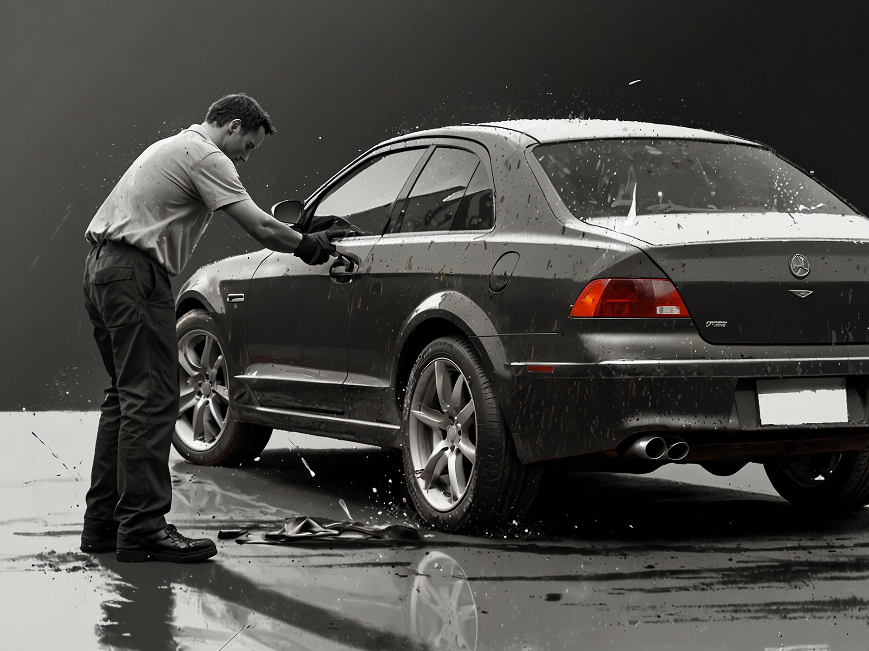 A person washing and waxing their car to prevent rust, highlighting the importance of regular cleaning to remove contaminants and protect the car's surface.