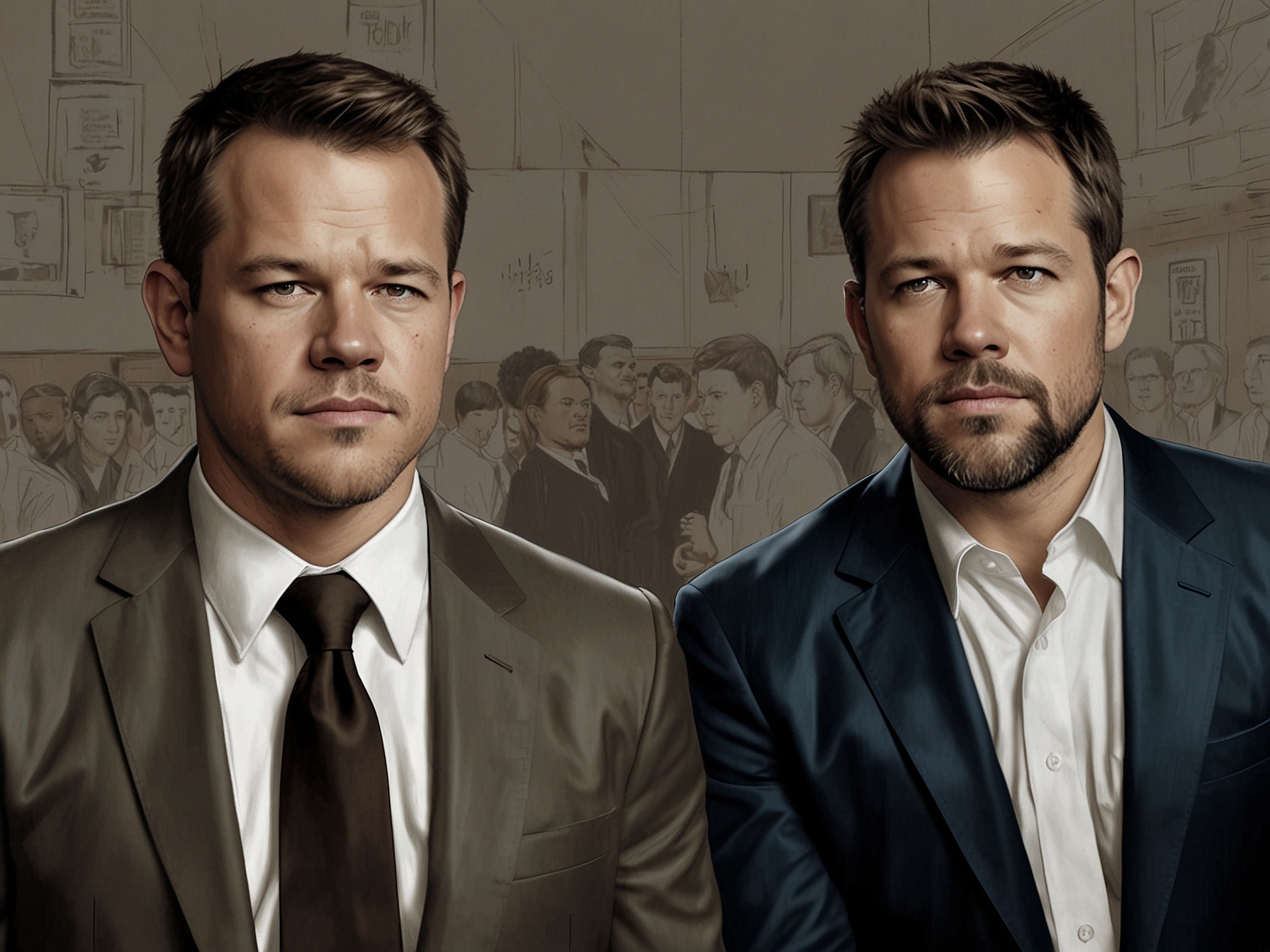 An image of Matt Damon and Ben Affleck together at an industry event, showcasing their decades-long friendship and professional collaboration.
