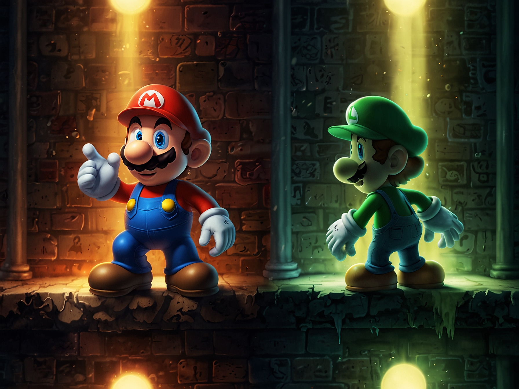 A nostalgic collage highlighting key moments from past Mario & Luigi games, with a spotlight on the developers' mysterious involvement in the new installment, Brothership.