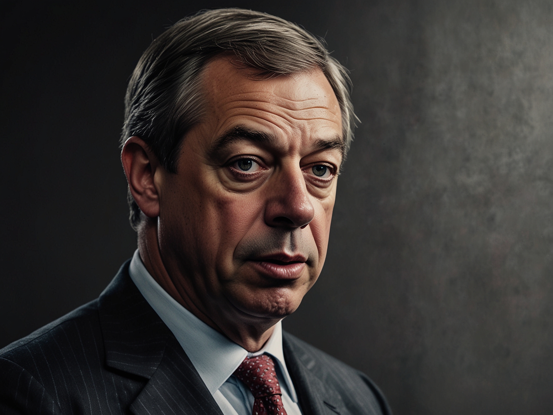Nigel Farage during the BBC Panorama special, passionately defending his views on the Russian-Ukraine conflict, with intense scrutiny from the show's investigative journalists.
