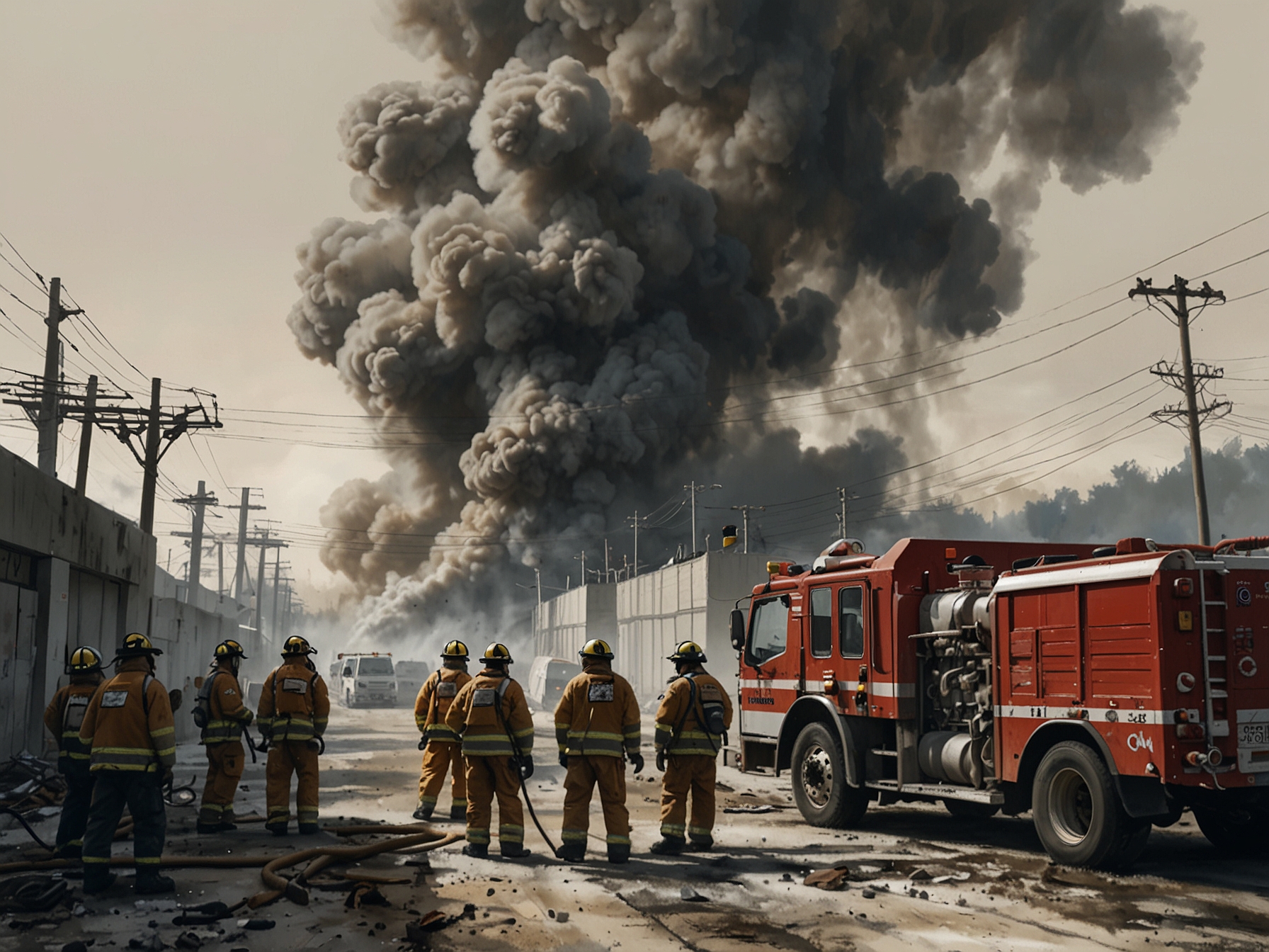 Firefighters battling thick plumes of smoke at a South Korean lithium battery plant while emergency response teams work to contain the devastating blaze.