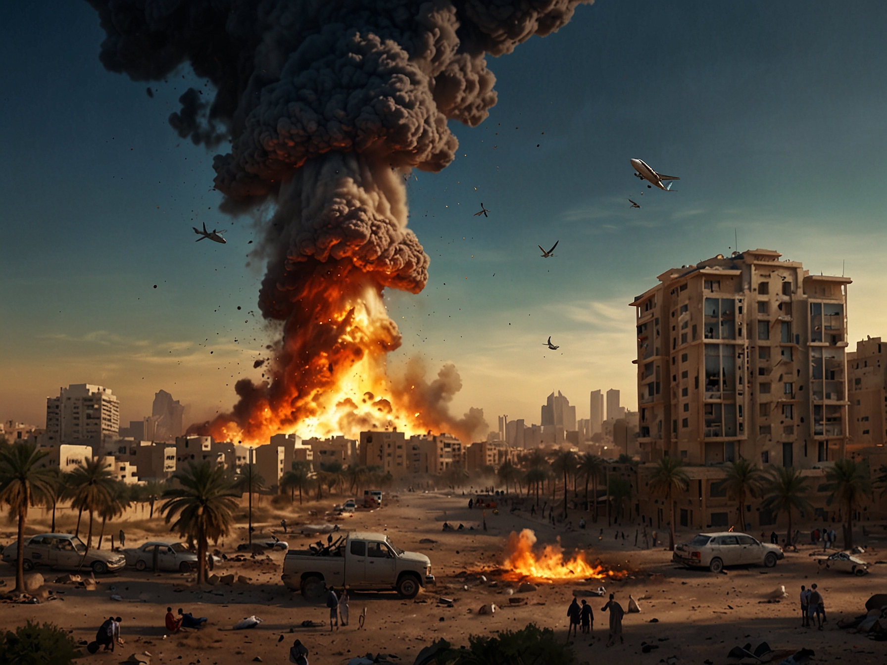 An image showing the explosion in Salam City, Egypt from 2020 that is falsely claimed to be a recent incident. This highlights the spread of misleading information on social media.