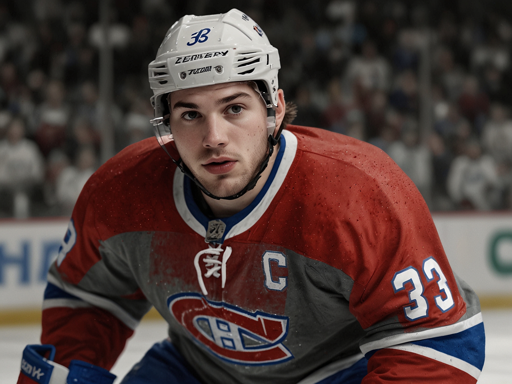 Image of Zachary Benson, a top forward prospect known for his skating and playmaking abilities, who could provide the Montreal Canadiens a dynamic offensive presence.