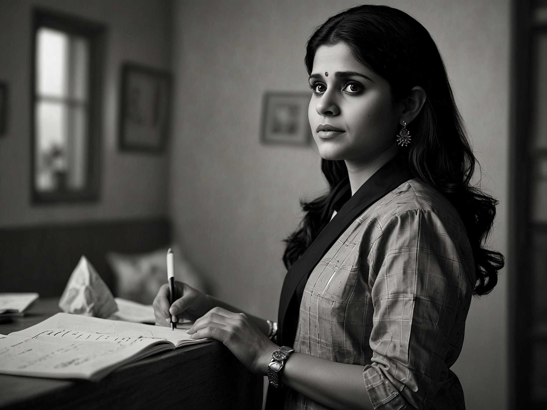 Sai Tamhankar in a scene from 'Hunterrr,' embodying her character Jyotsna with depth and authenticity. Her performance added significant value to the film's narrative, showcasing her acting prowess.