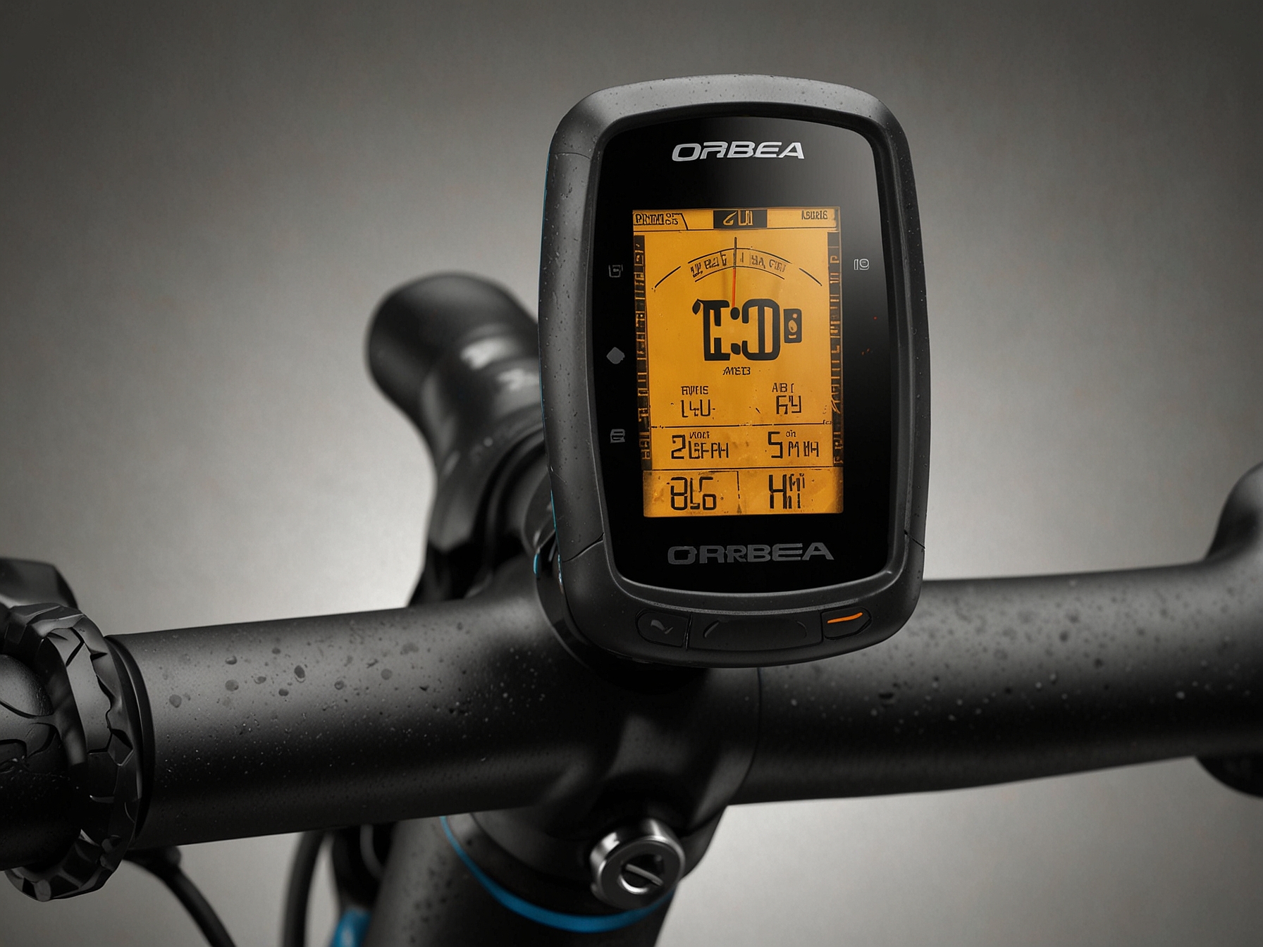 Close-up of the Orbea Diem 30's control panel and handlebar interface. The image highlights the intuitive display and switches for assist modes, emphasizing the bike's user-friendly design and technology.