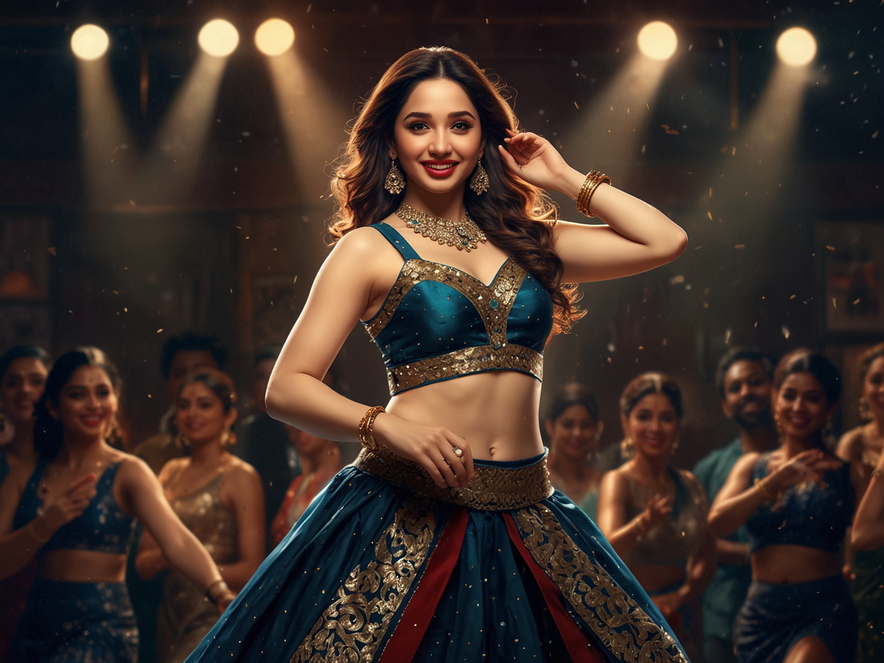 Tamannaah Bhatia performing a stunning item dance, adding glamour and excitement to the 'Stree 2' teaser, poised to captivate audiences with her exceptional dance skills and charisma.