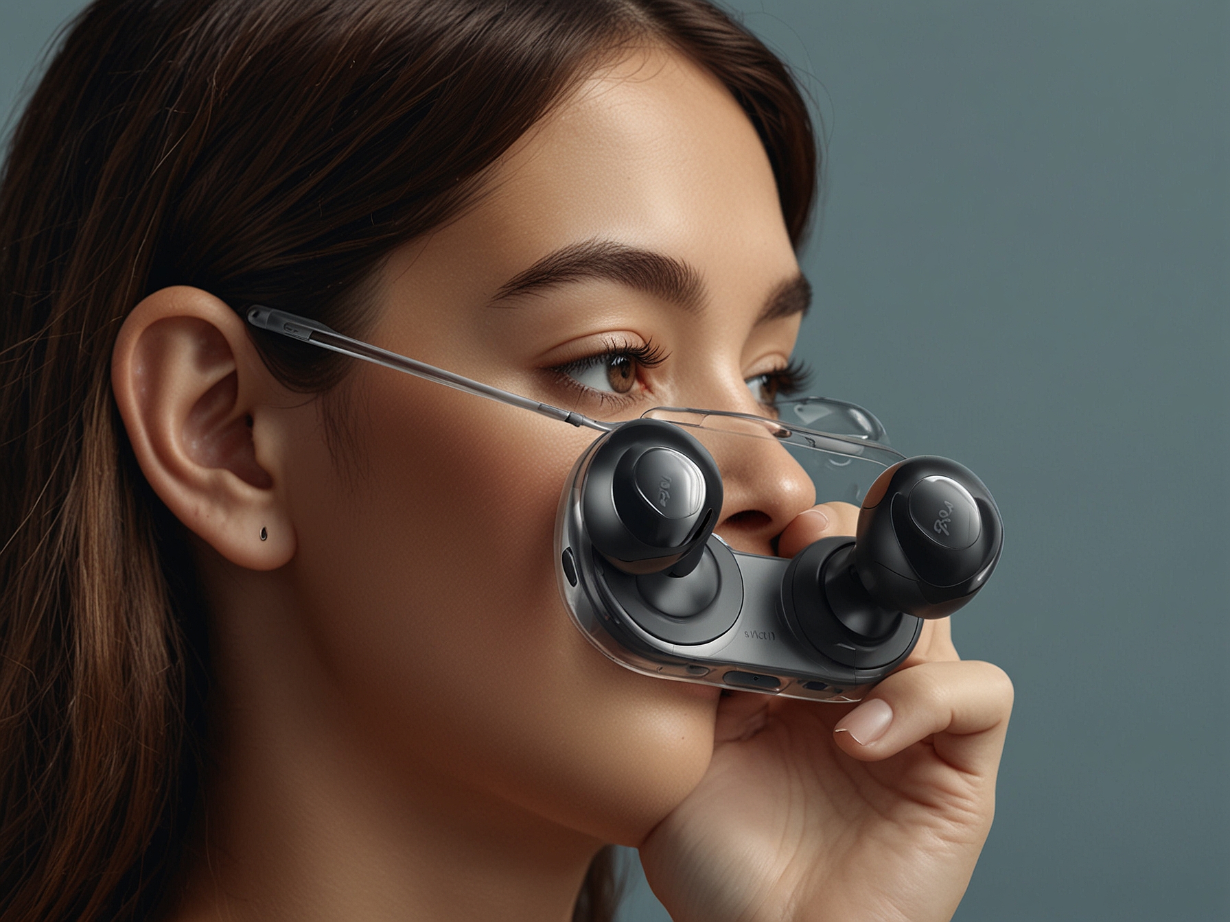 The first image showcases the Samsung Galaxy Buds 3's transparent charging case, providing a clear view of the earbuds inside and highlighting its modern, sleek design.