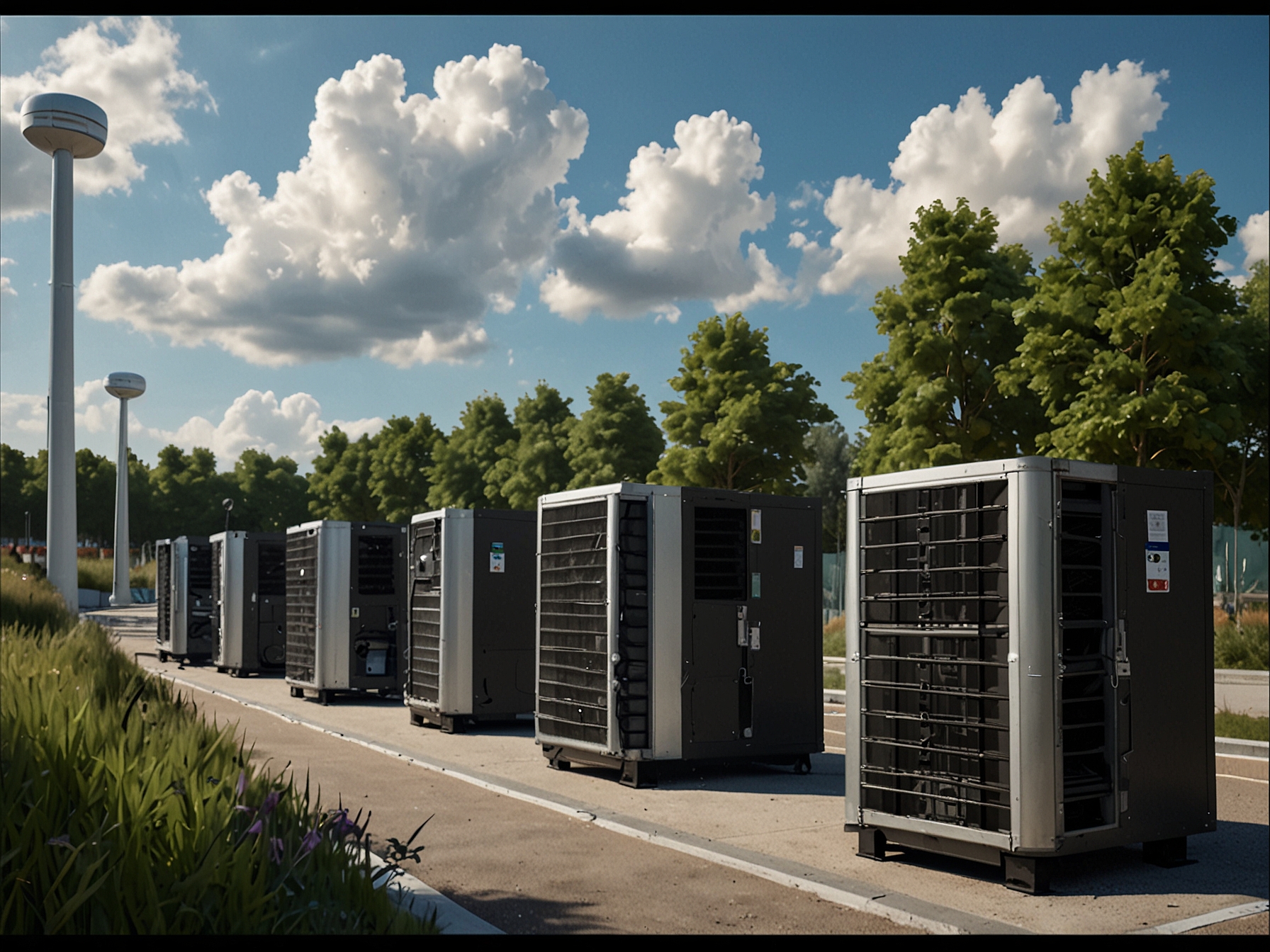 An image of temporary air conditioning units being installed at the athletes' village for the upcoming Paris 2024 Olympics, illustrating efforts to combat the anticipated summer heat and ensure athlete well-being.