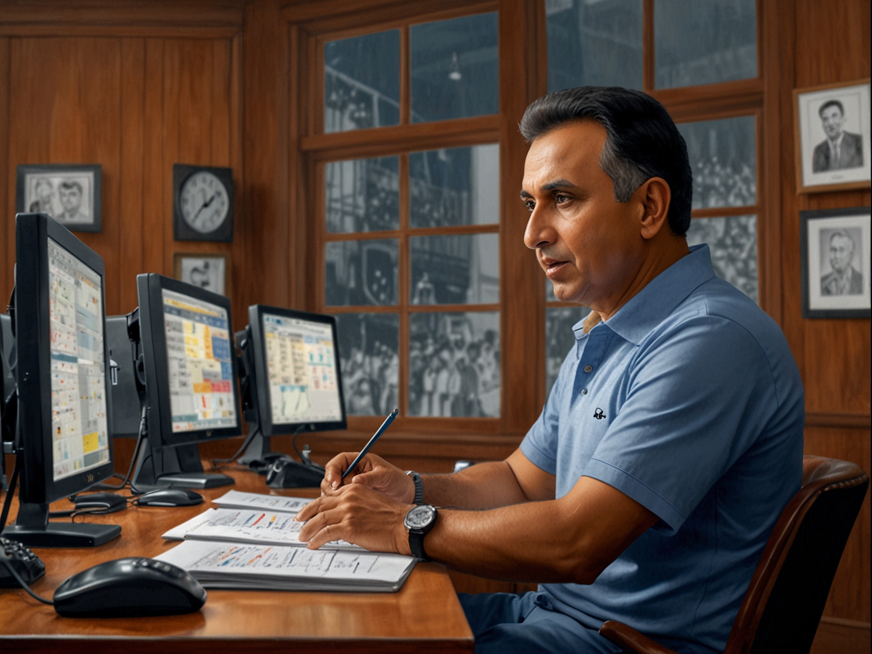Sunil Gavaskar analyzing Rohit Sharma's batting technique in the commentary box, offering insights on overcoming the challenge posed by left-arm seamers.