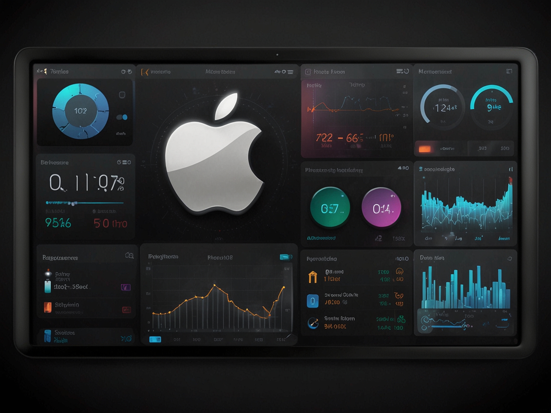 Illustration of Apple Intelligence dashboard with personalized recommendations and voice-activated features, emphasizing the potential of AI-powered user experience enhancements.