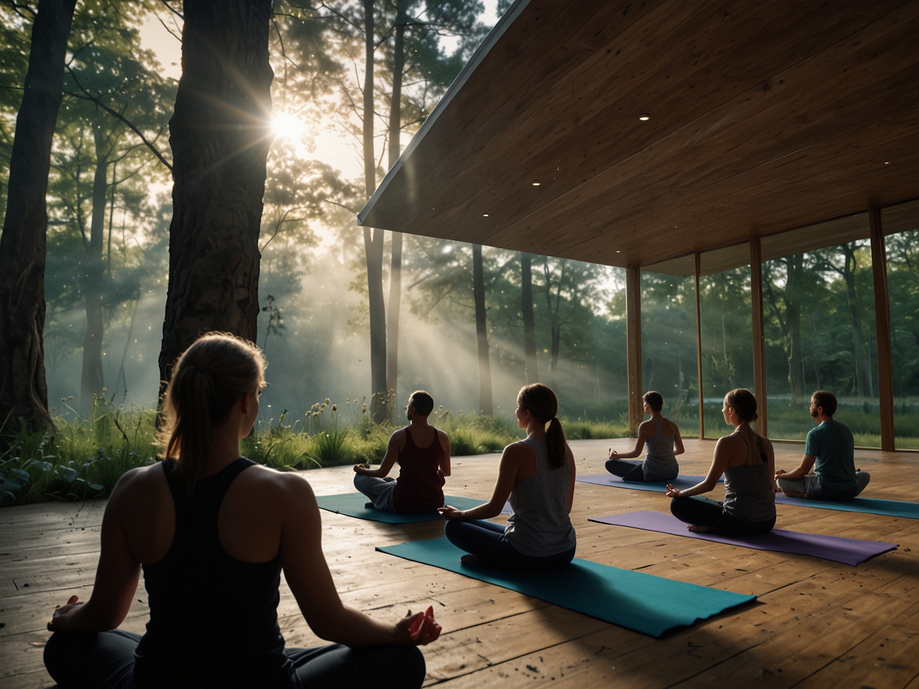 A serene wellness retreat in the Netherlands offers psilocybin experiences, where participants engage in meditation and yoga to enhance their mental transformation and spiritual rejuvenation.