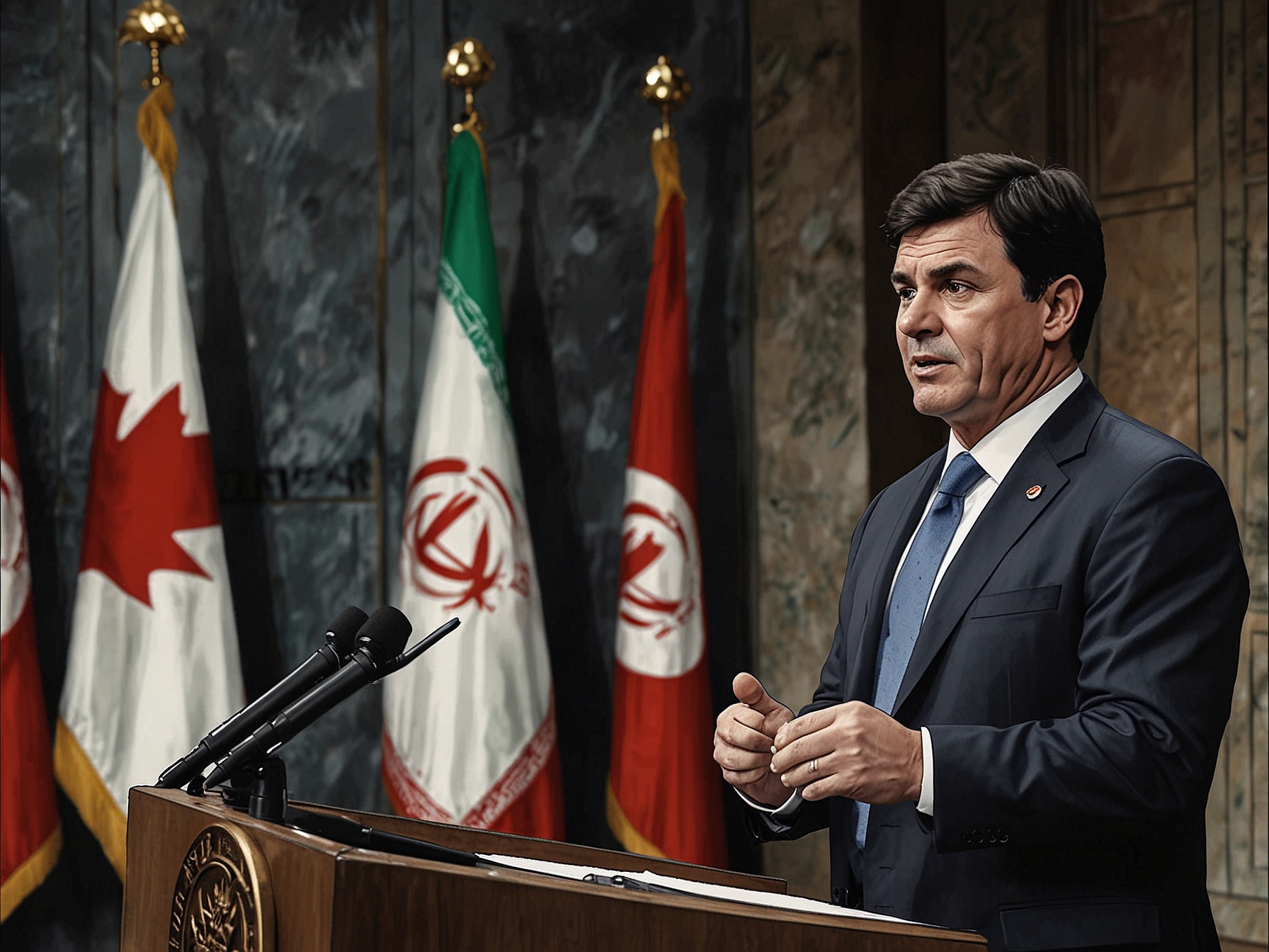 Canadian Public Safety Minister Dominic LeBlanc announces the designation of Iran's IRGC as a terrorist entity during a press conference, highlighting Canada’s commitment to fighting terrorism.