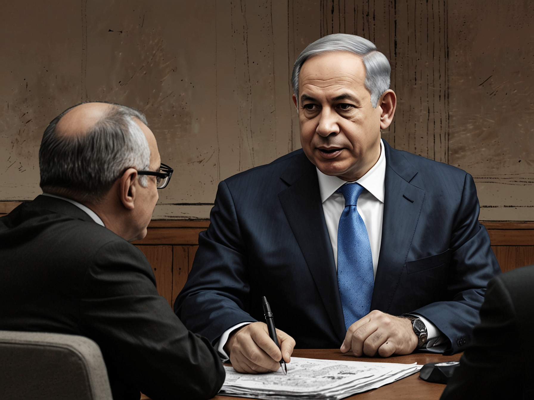 Israeli Prime Minister Benjamin Netanyahu speaking during a TV interview, addressing the current state of the Gaza conflict and hinting at future military strategies.