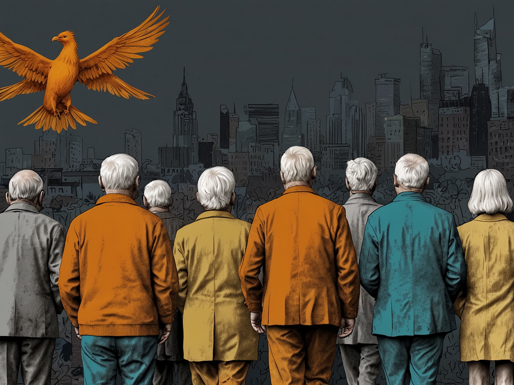A graphic showcasing the aging UK population and the increasing demand for retirement savings products, highlighting Phoenix Group's new core market focus after selling SunLife.