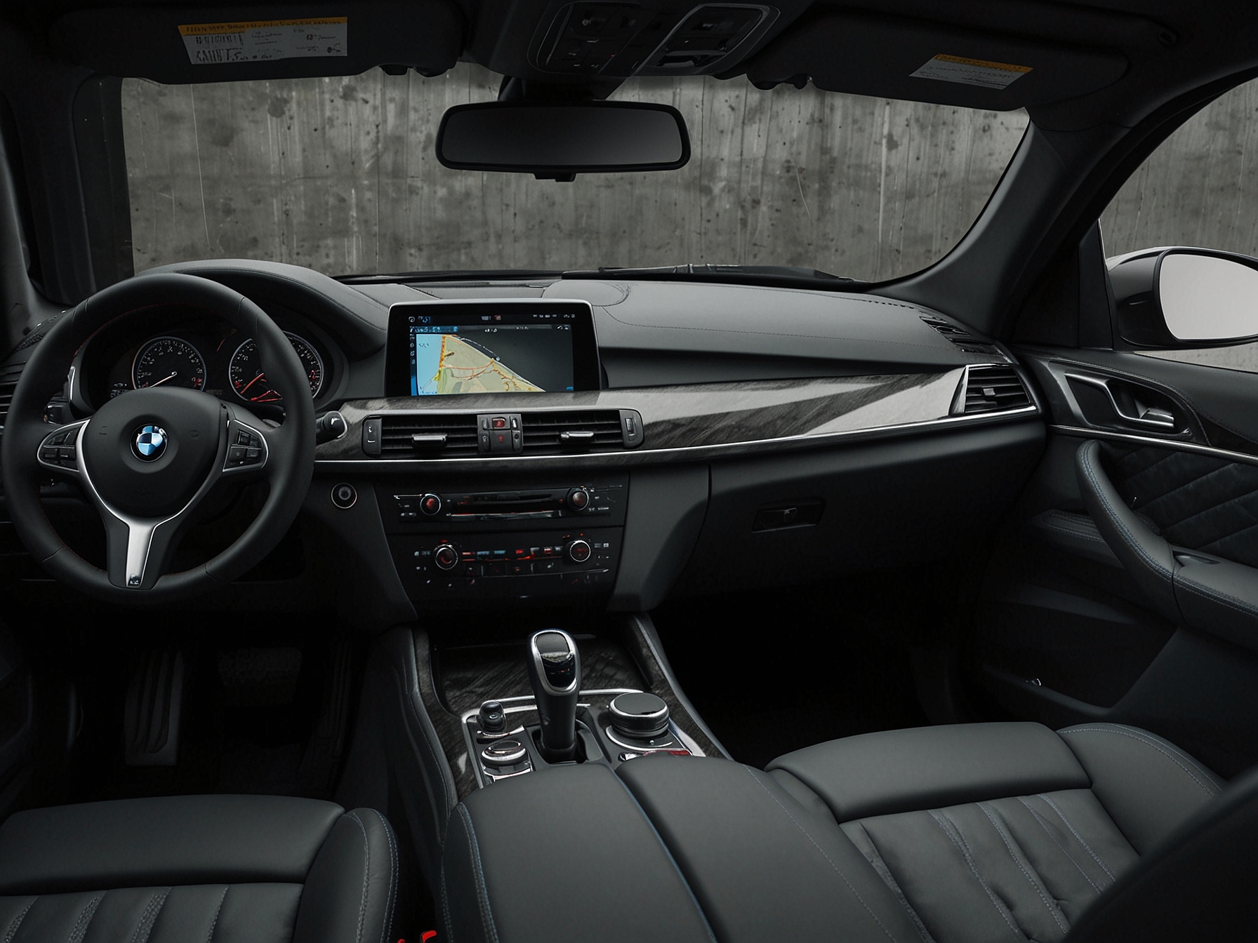 Interior view of the BMW X5 Silver Anniversary Edition featuring Carbon Fiber trim, advanced BMW Curved Display with Operating System 8.5, and a commemorative plaque on the compartment door.