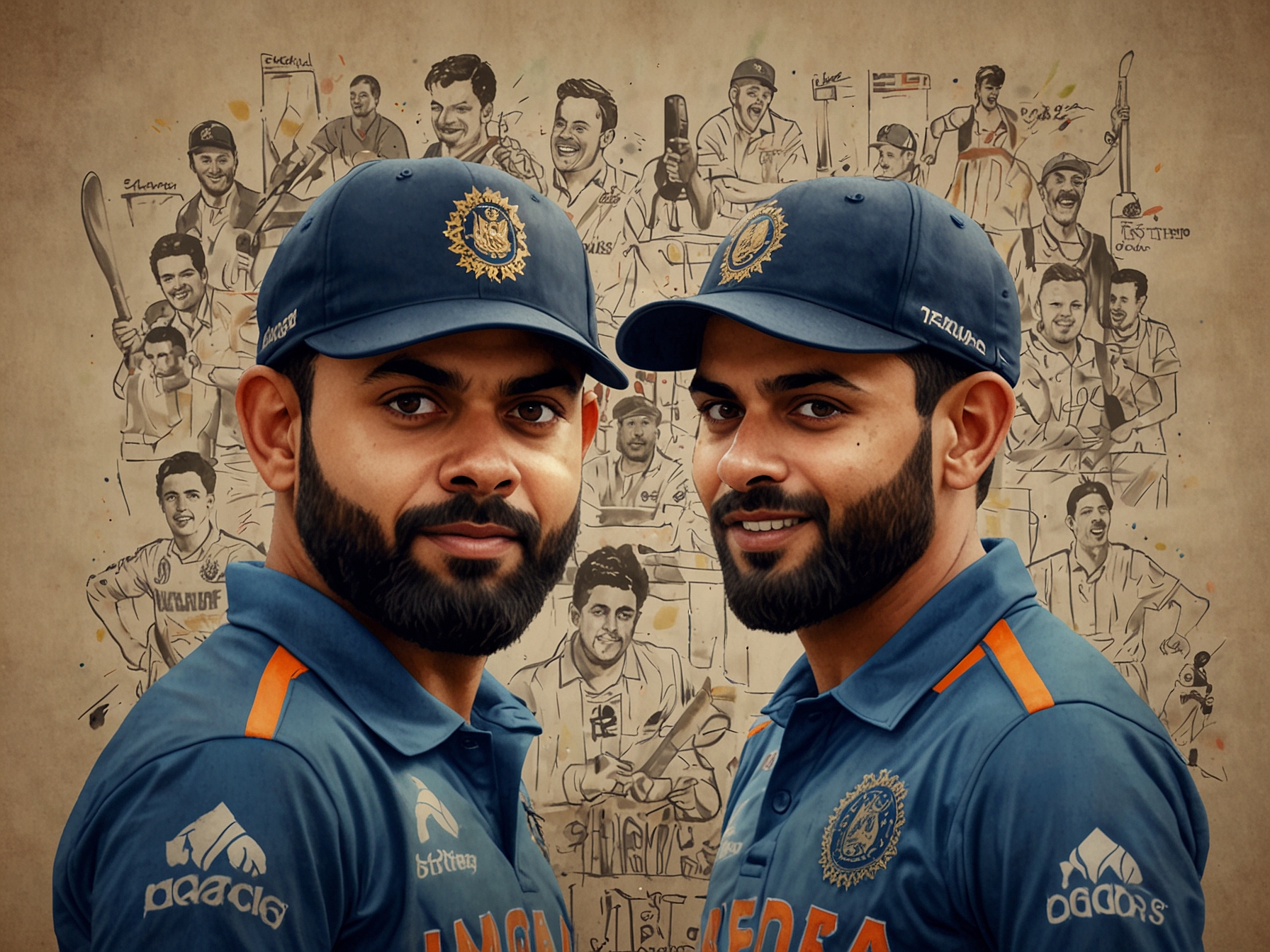 A collage highlighting key players like Virat Kohli and Jos Buttler, accompanied by humorous and competitive social media memes, capturing the global excitement and rivalry preceding the anticipated semi-final clash.