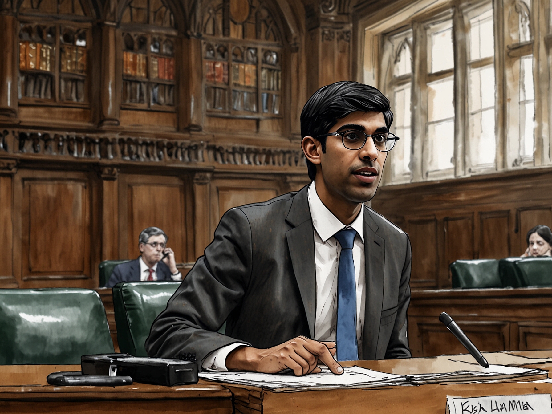 Rishi Sunak in a parliamentary session, avoiding questions from MPs about whether he informed his former aide of the general election date, raising concerns about transparency.