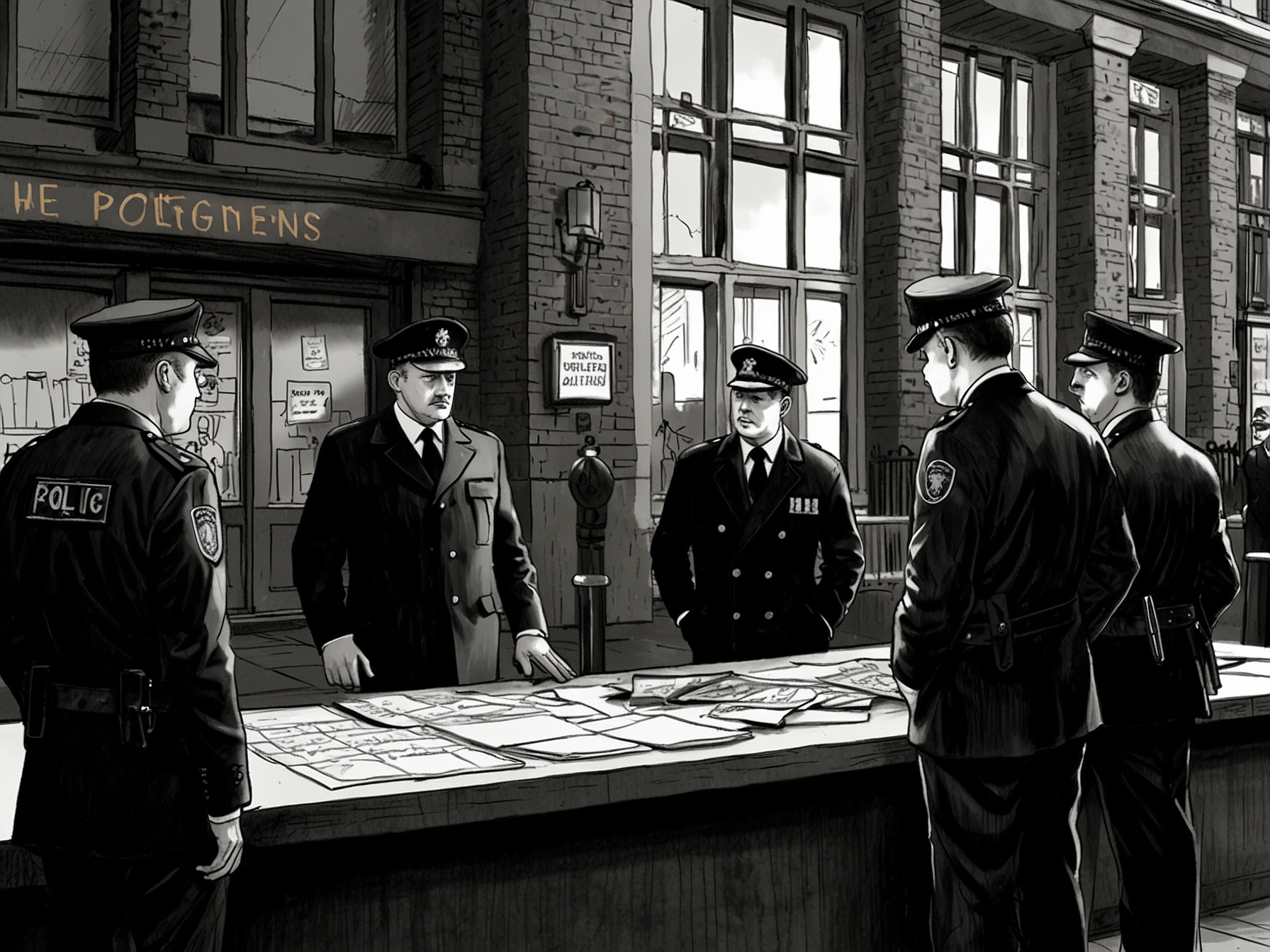 Metropolitan Police officers outside their headquarters, initiating an investigation into alleged election date leaks and related bets, underscoring the seriousness of the situation.